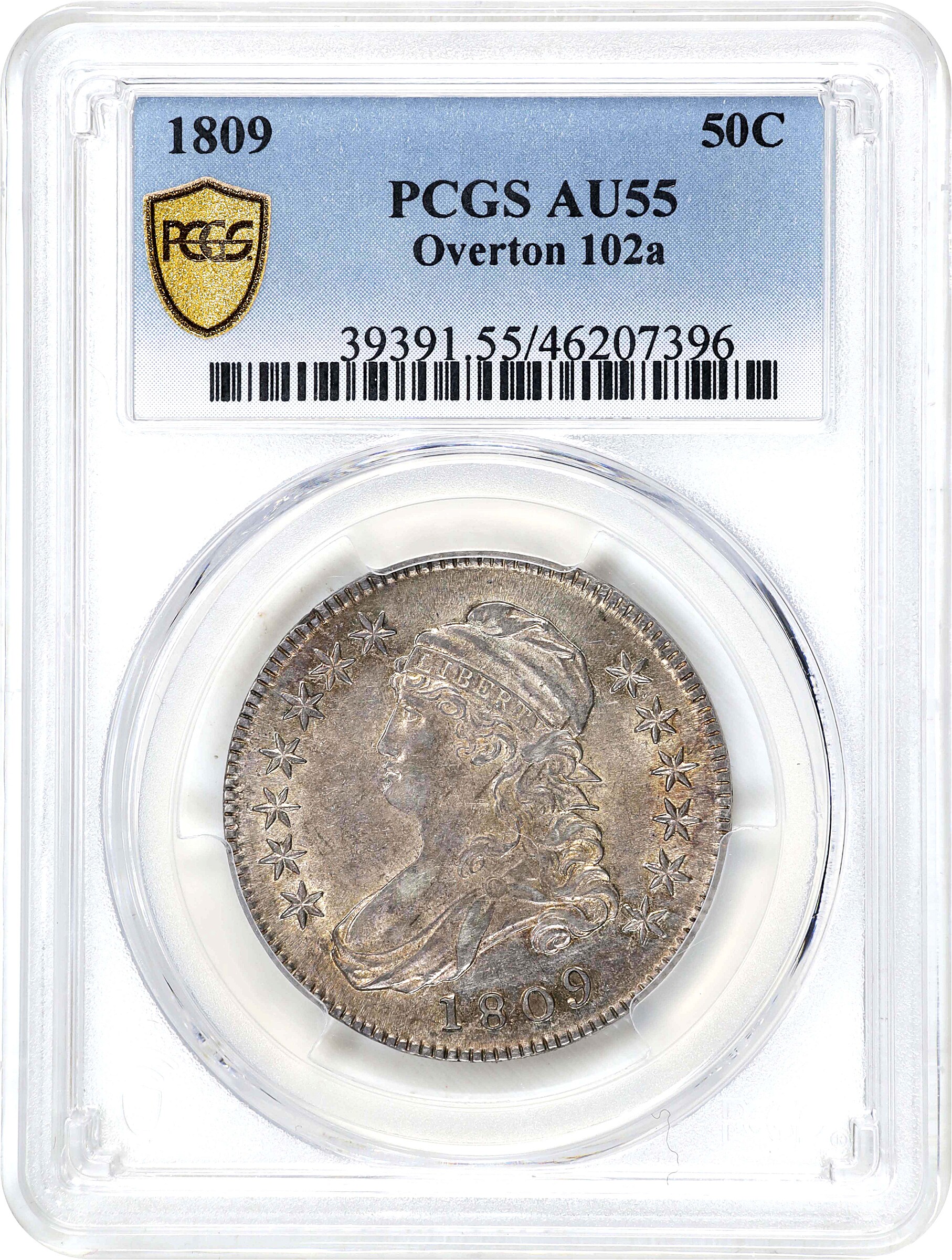 1809 50c O-102a AU55 CAC thumbnail 5