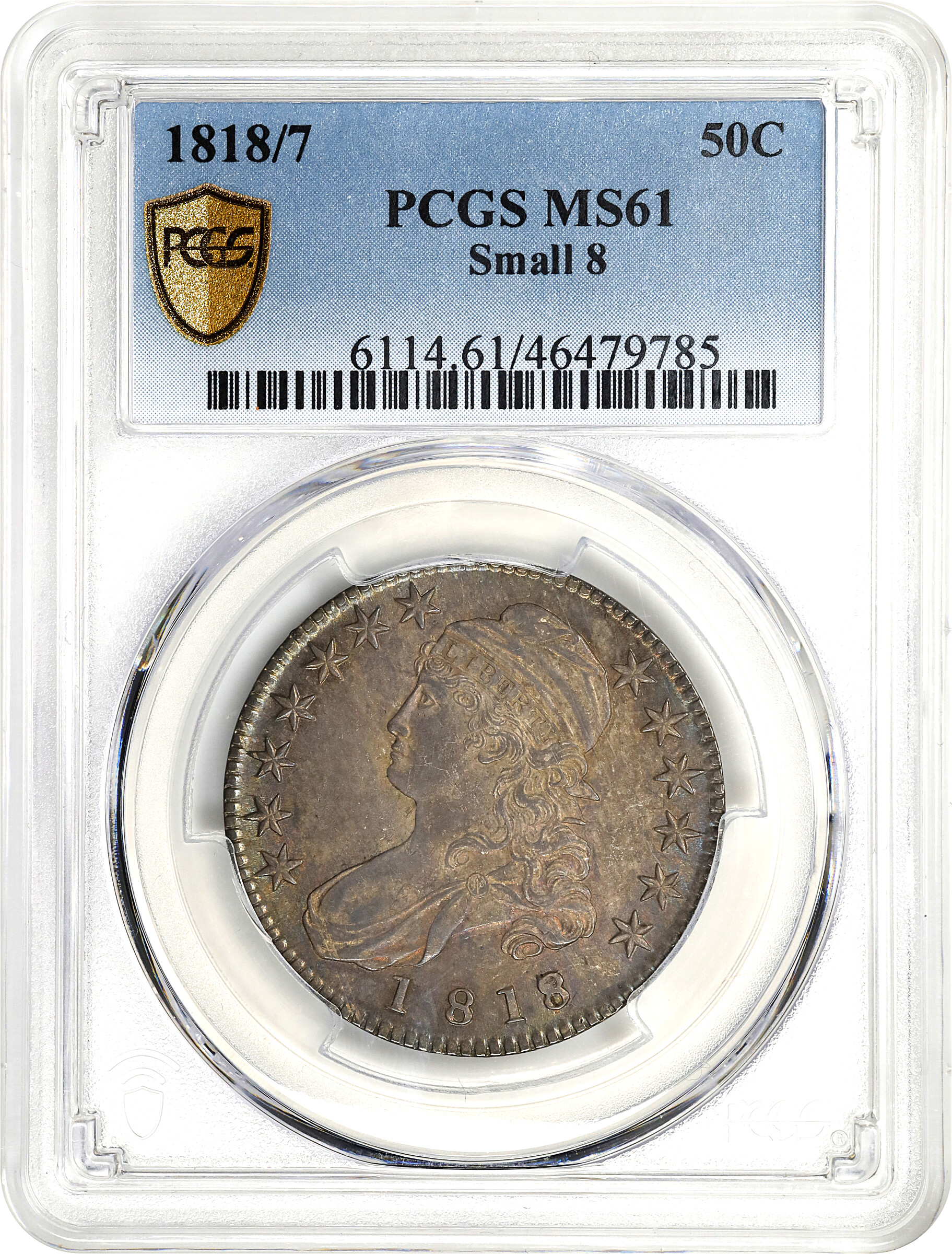 1818/7 50c Small 8 MS61 thumbnail 3