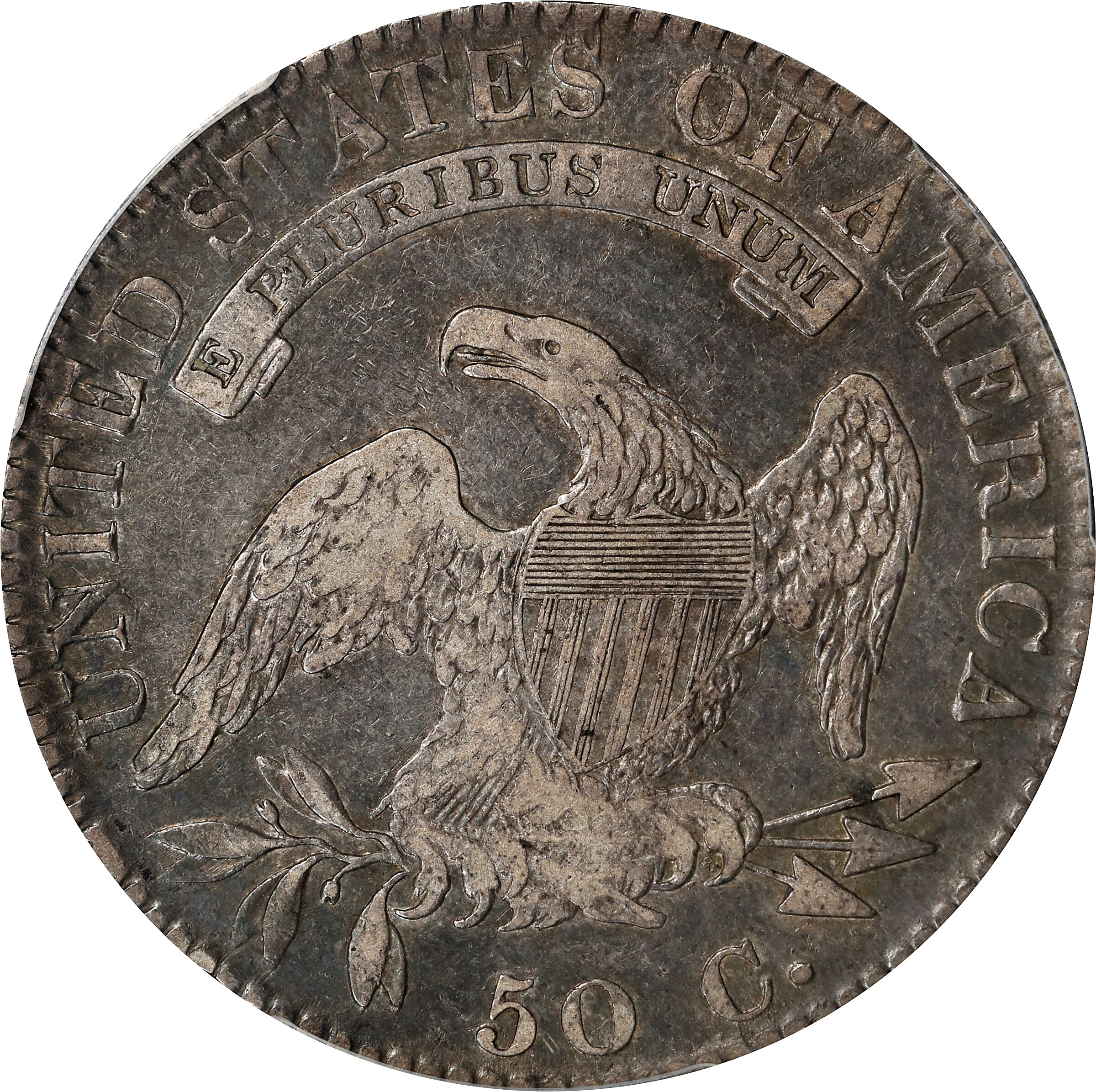 1820 50c No Serif on E's, O-107 VF35 CAC thumbnail 2