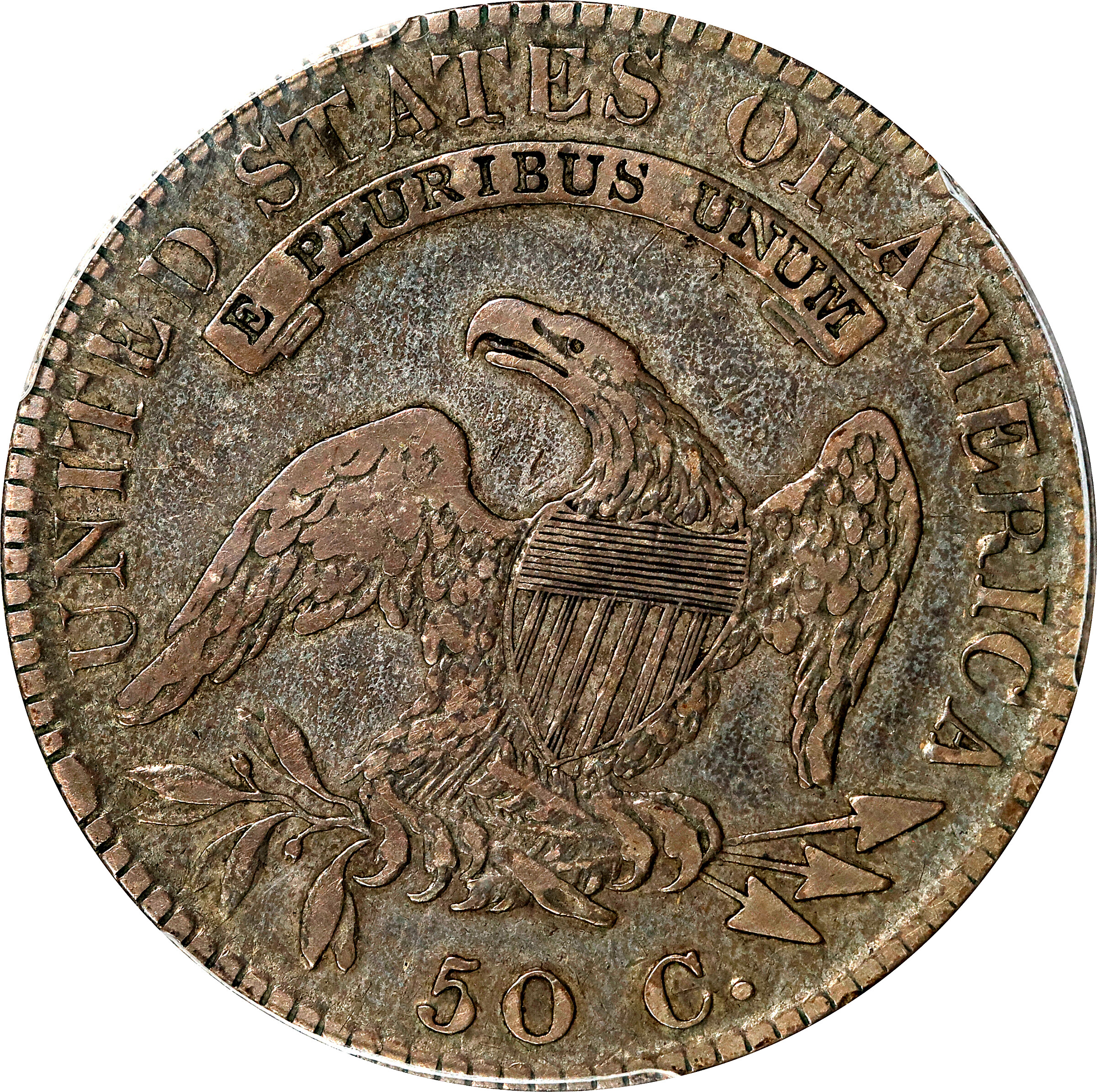 1820 50c No Serif on E's, O-107 VG10 CAC thumbnail 4