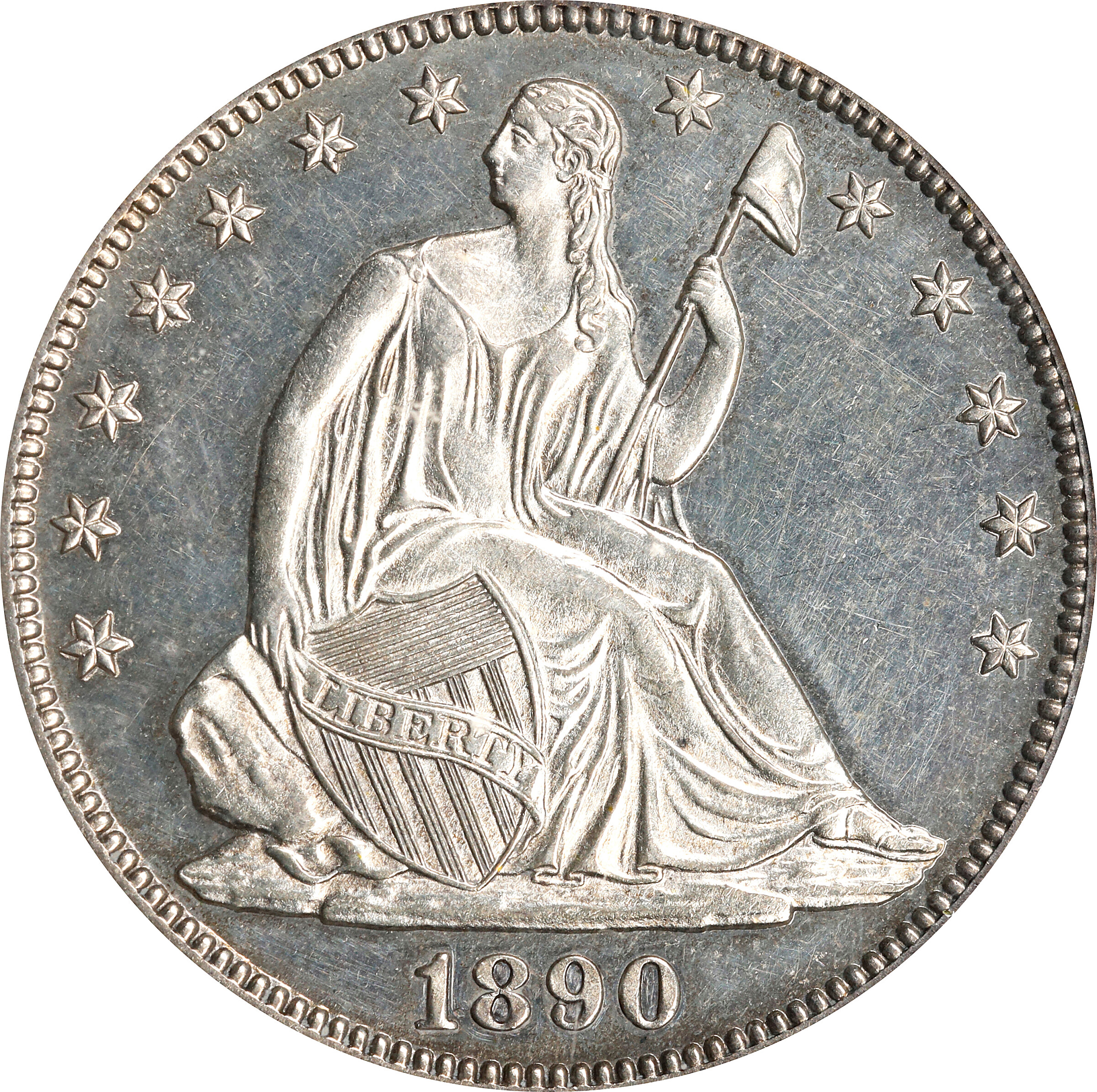 1890 Liberty Seated Half Dollar. Proof-62 Cameo (PCGS).