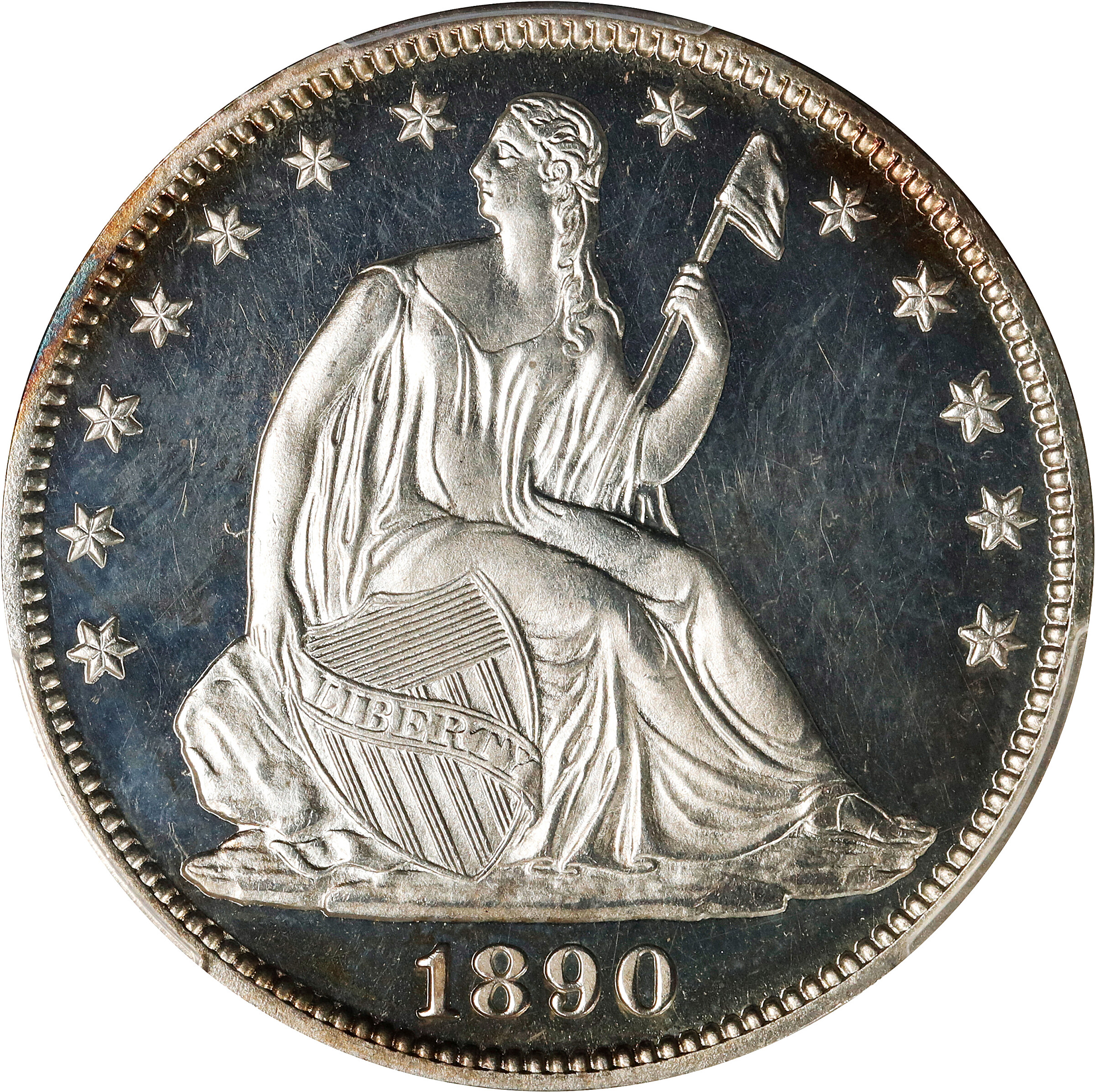 1890 Liberty Seated Half Dollar. Proof-64 Cameo (PCGS).
