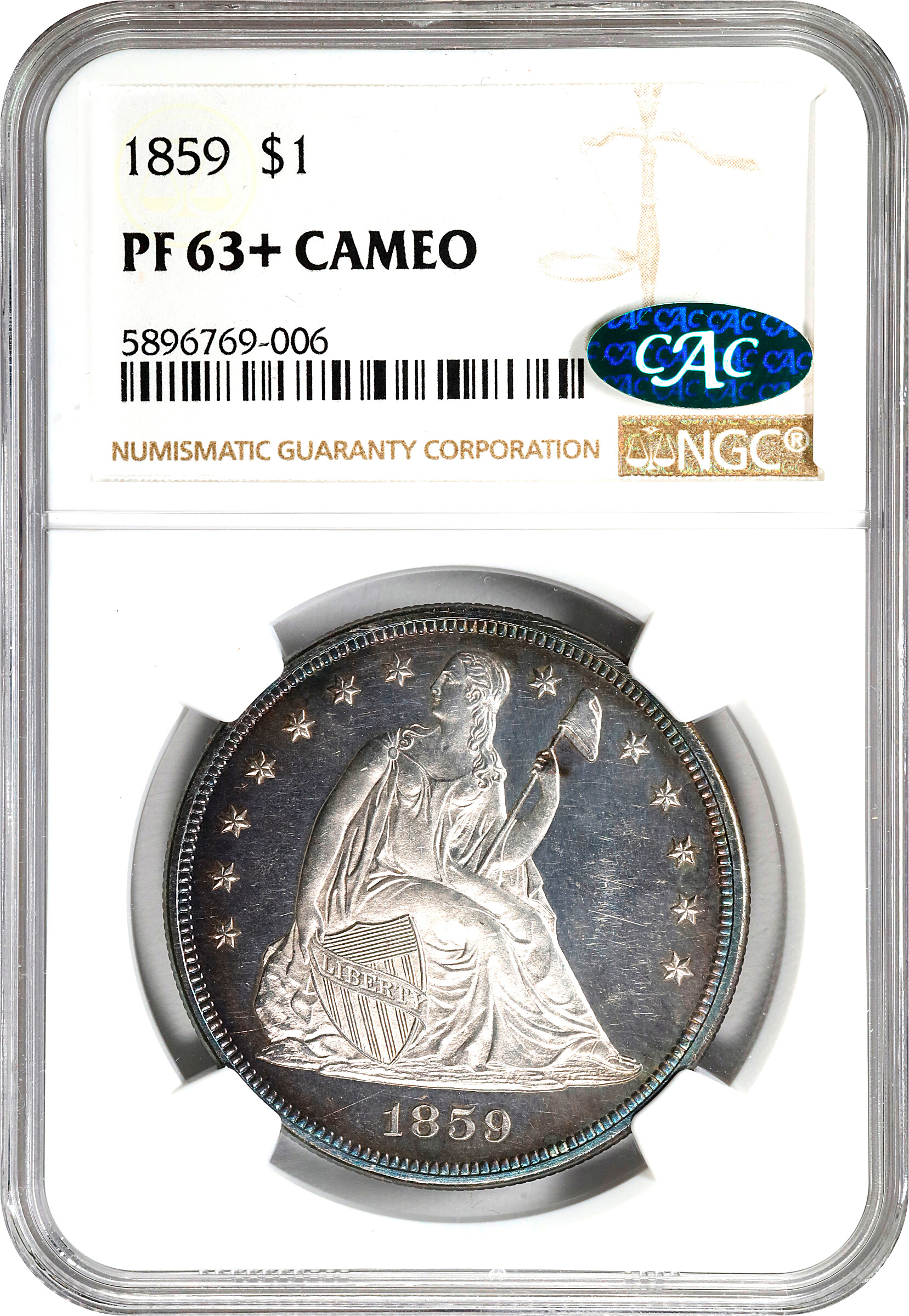 1859 $1  PR CAM PR61 CAM thumbnail 13