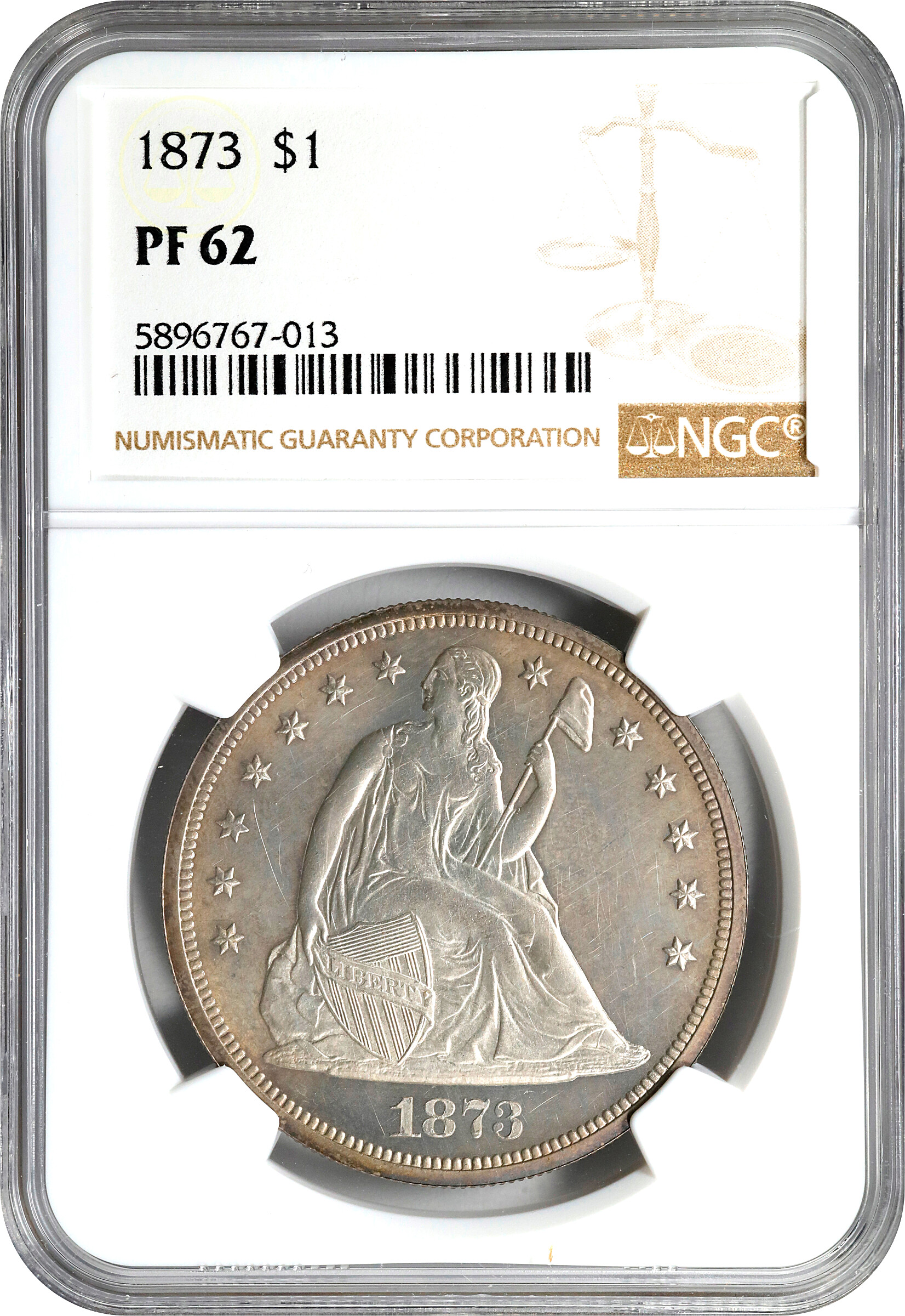 1873 $1  Seated Liberty PR67 CAC thumbnail 25