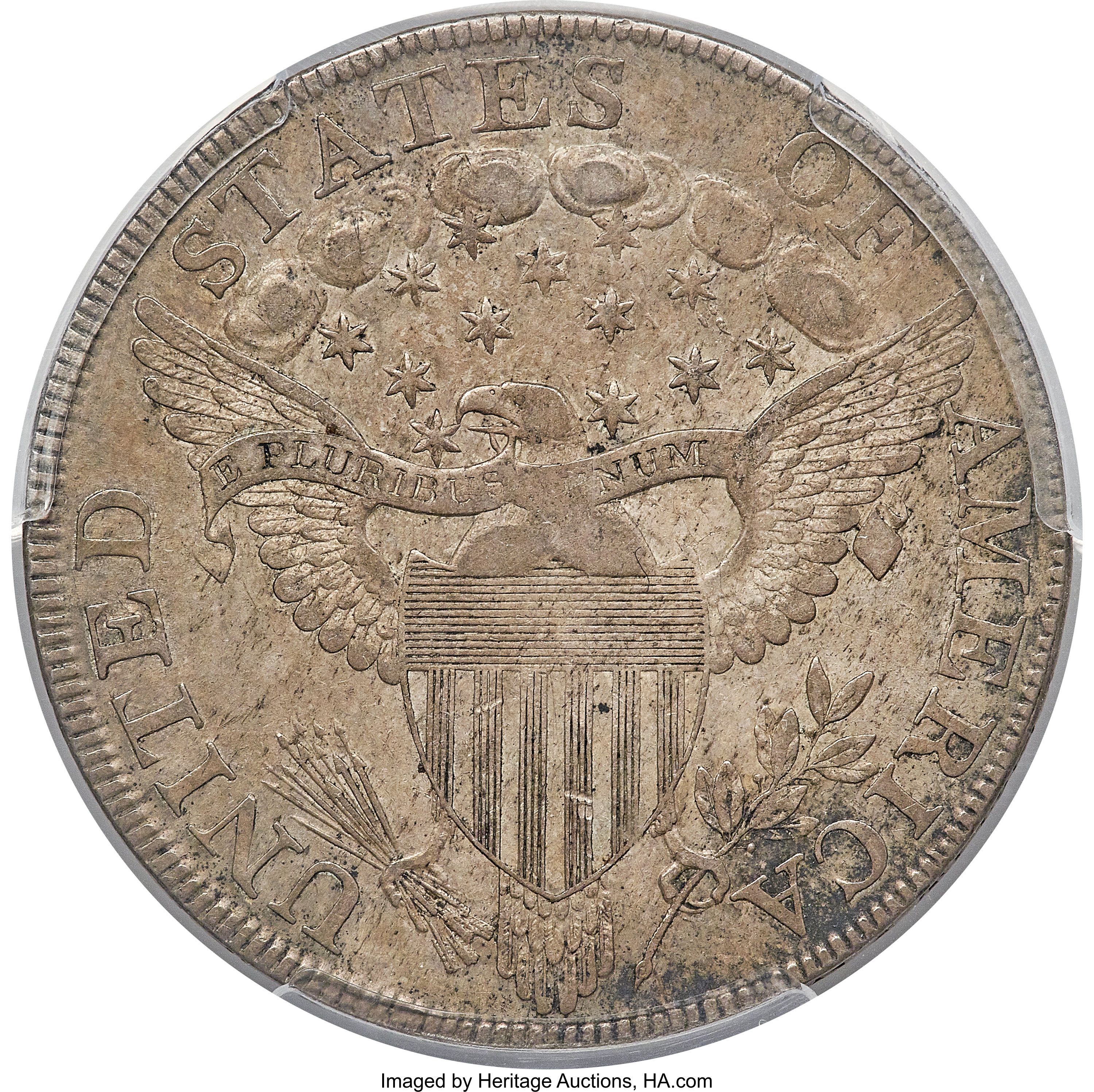 1798 $1  Large Eagle, Pointed 9, Close Date, B-25, BB-123 XF45 thumbnail 3
