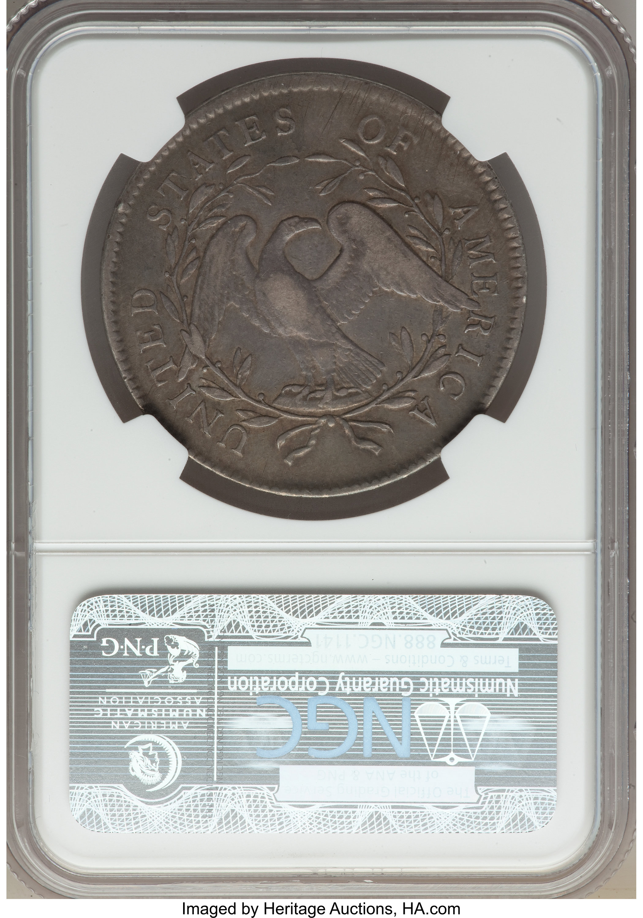 1795 $1  Flowing Hair, 2 Leaves, B-13, BB-24 AG2 thumbnail 2