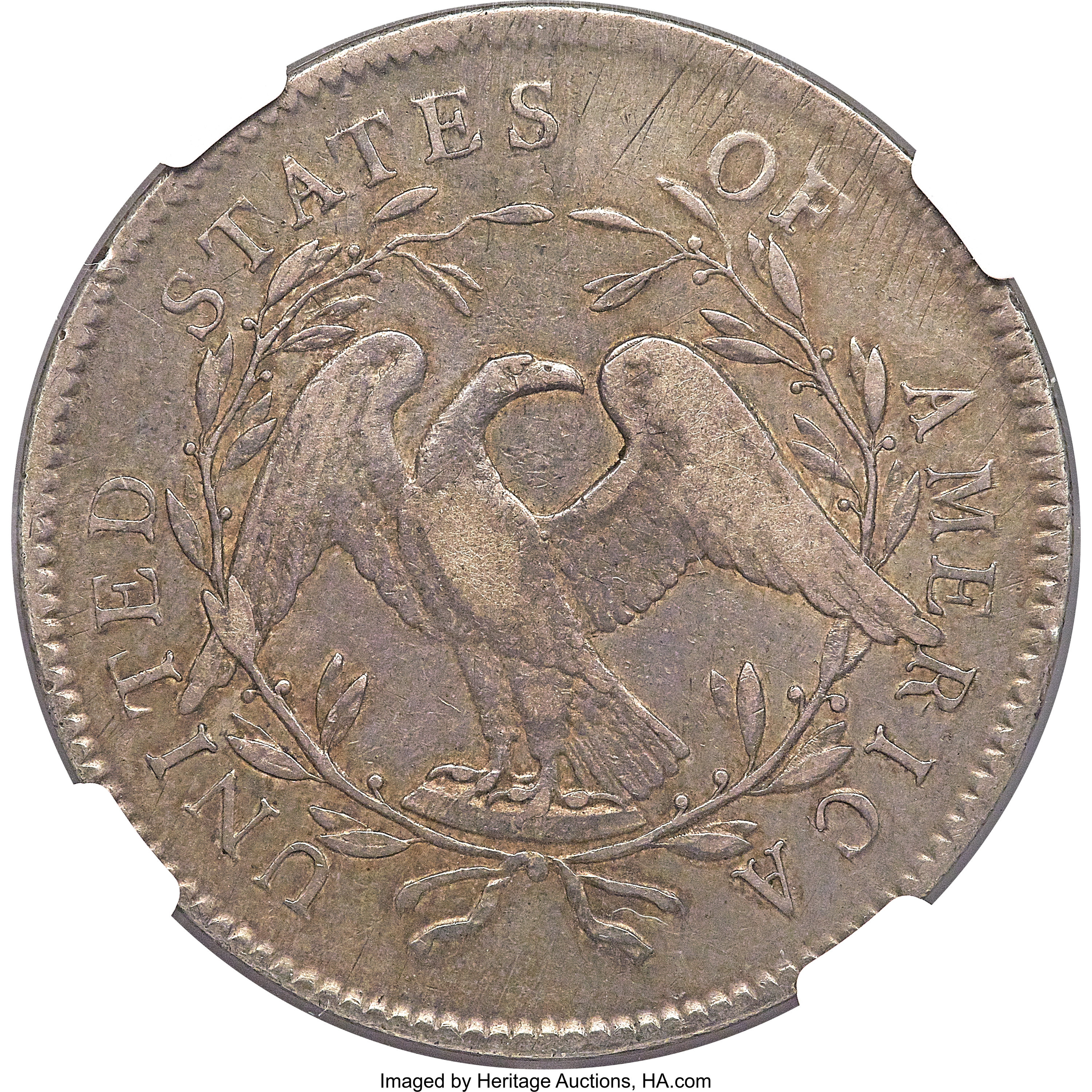 1795 $1  Flowing Hair, 2 Leaves, B-13, BB-24 AG2 thumbnail 3