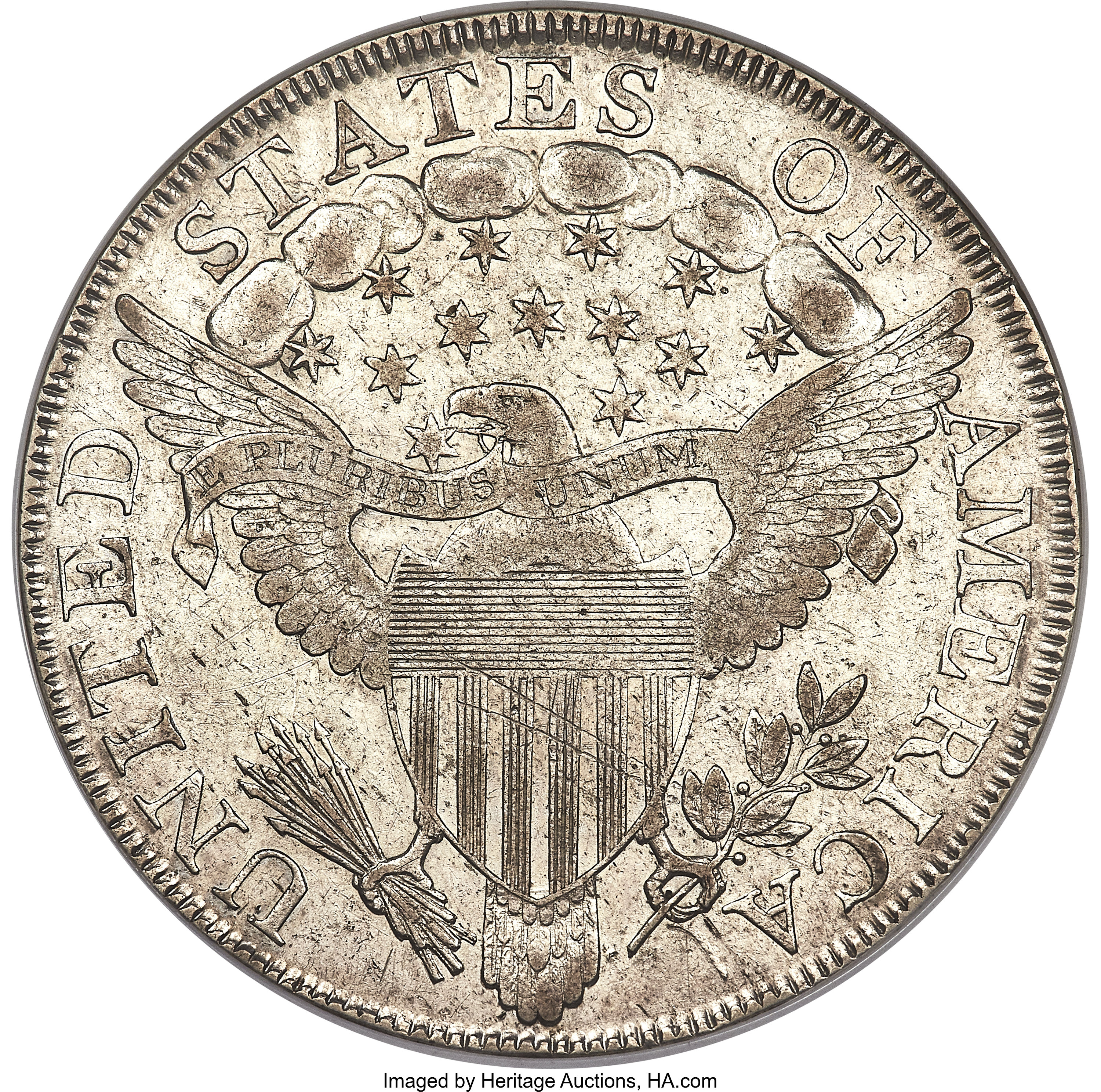1800 $1  Wide Date, Low 8, AMERICAI XF45 thumbnail 7