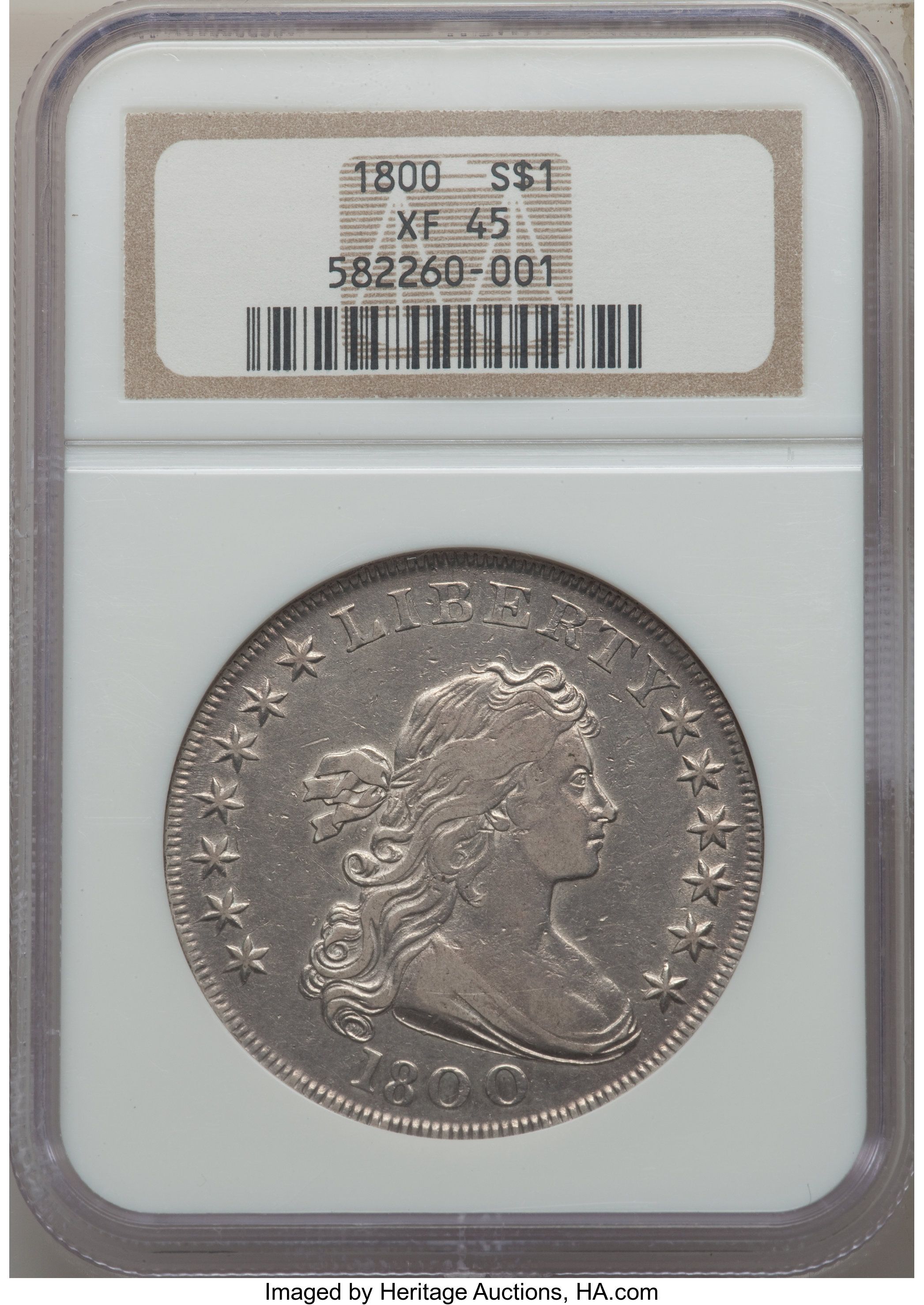 1800 $1  Wide Date, Low 8, AMERICAI XF45 thumbnail 8