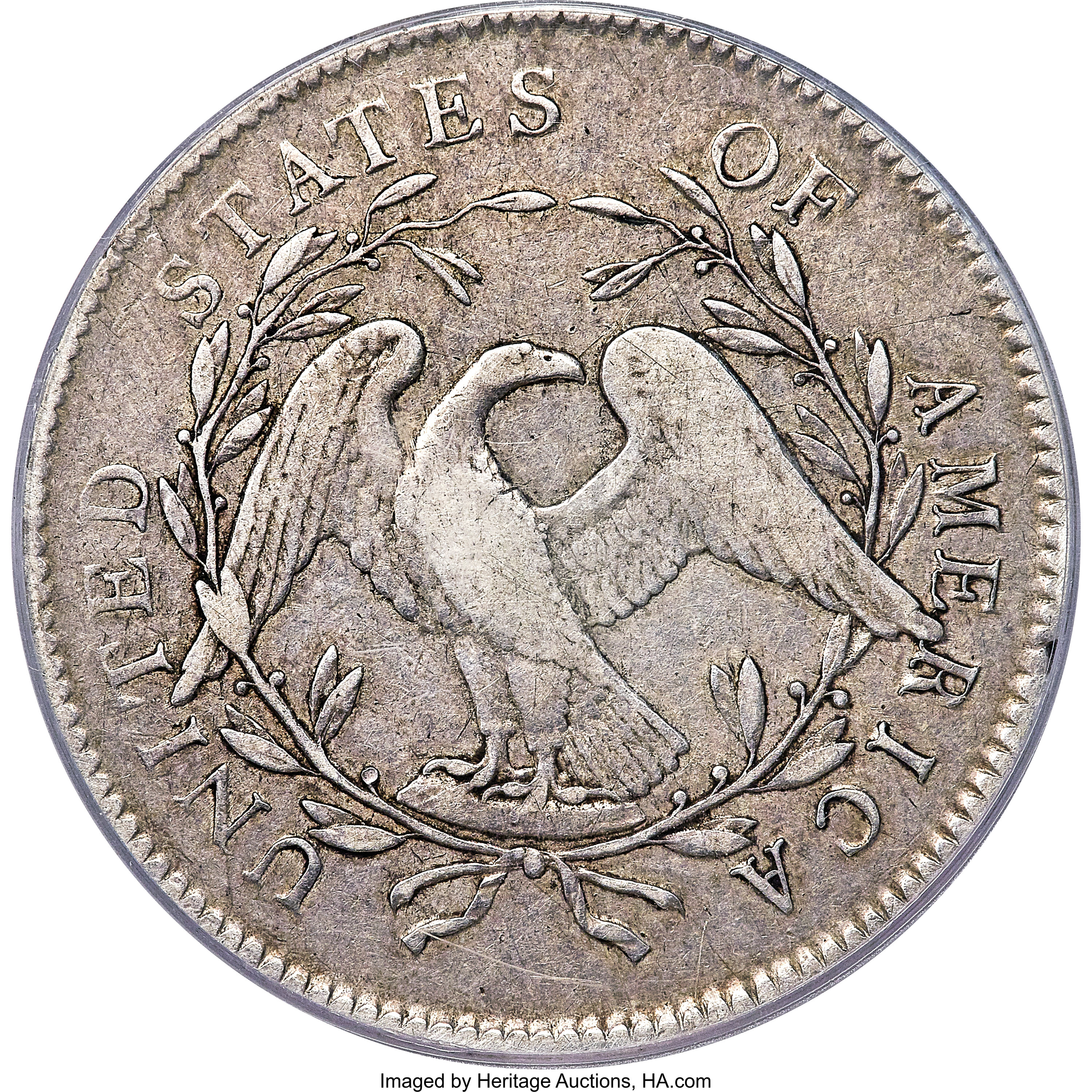 1795 $1  Flowing Hair, Silver Plug, 2 Leaves, B-1, BB-21 XF40 thumbnail 6