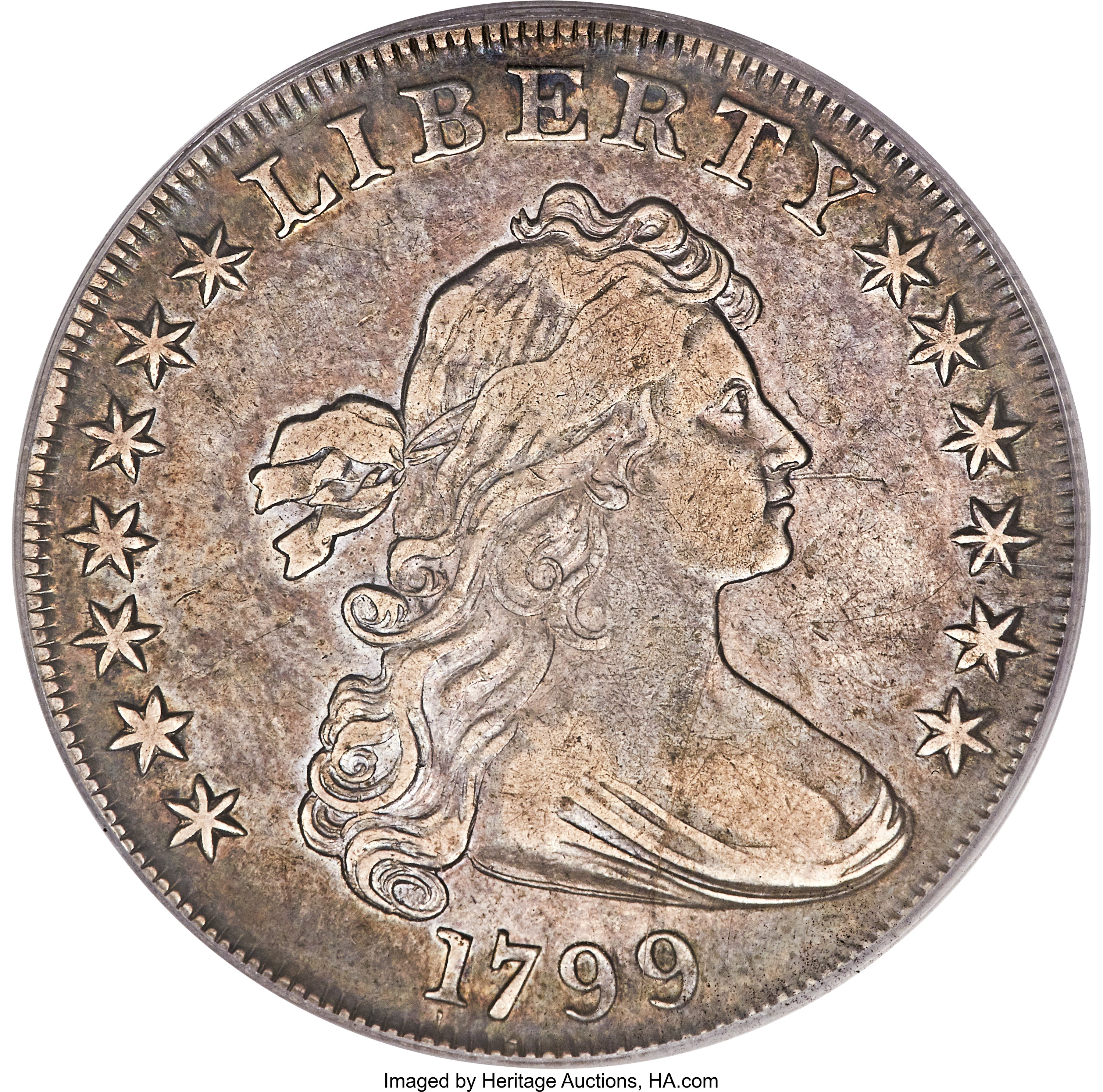 1799 $1 7x6 Stars, B-9, BB-166, R.1, VF35 PCGS. ...