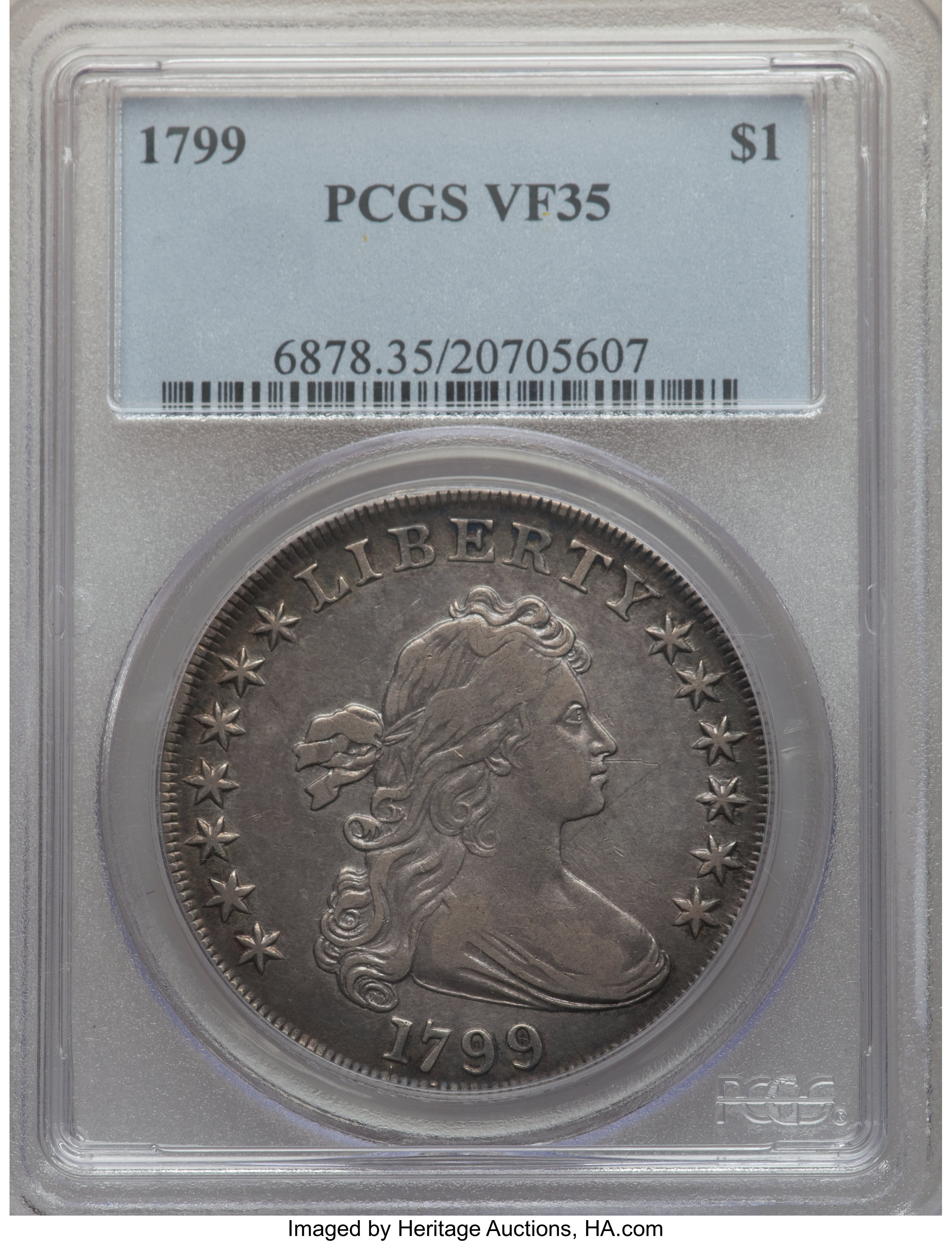 1799 $1  7x6 Stars, B-9, BB-166 VF35 thumbnail 6
