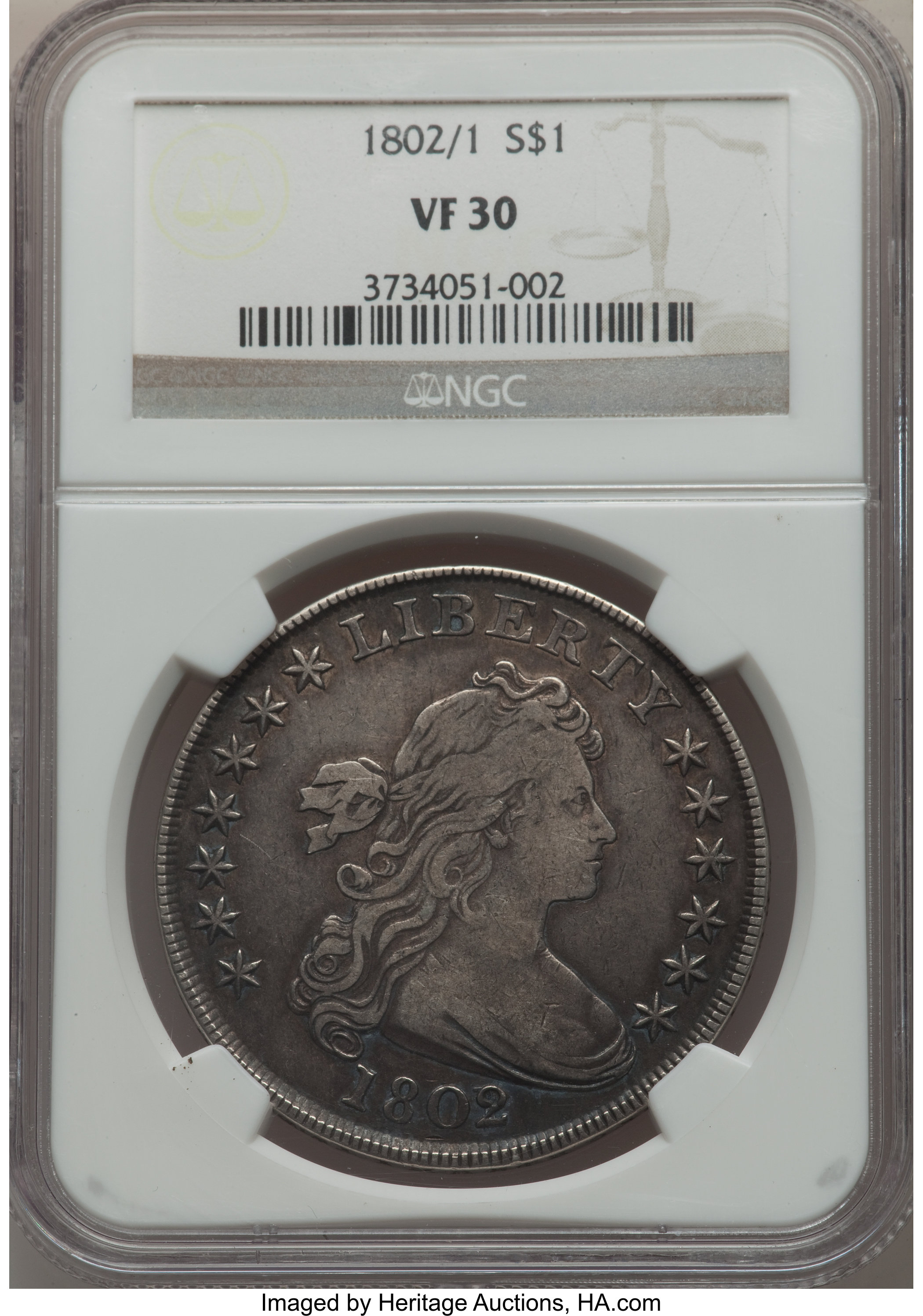 1802/1 $1  Wide Date, B-2, BB-233 AG3 thumbnail 18