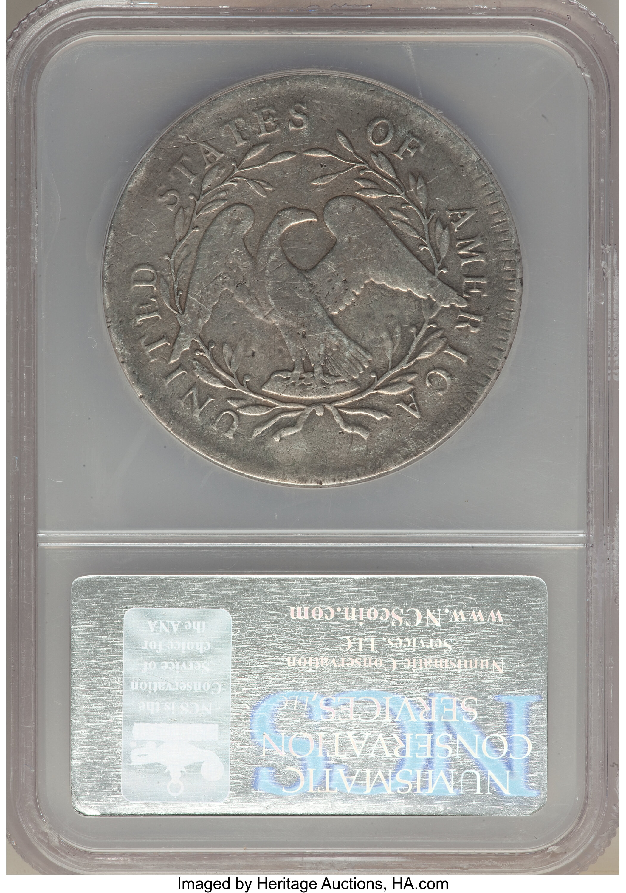 1795 $1  Flowing Hair, Silver Plug, 2 Leaves, B-4, BB-14 P1 thumbnail 4