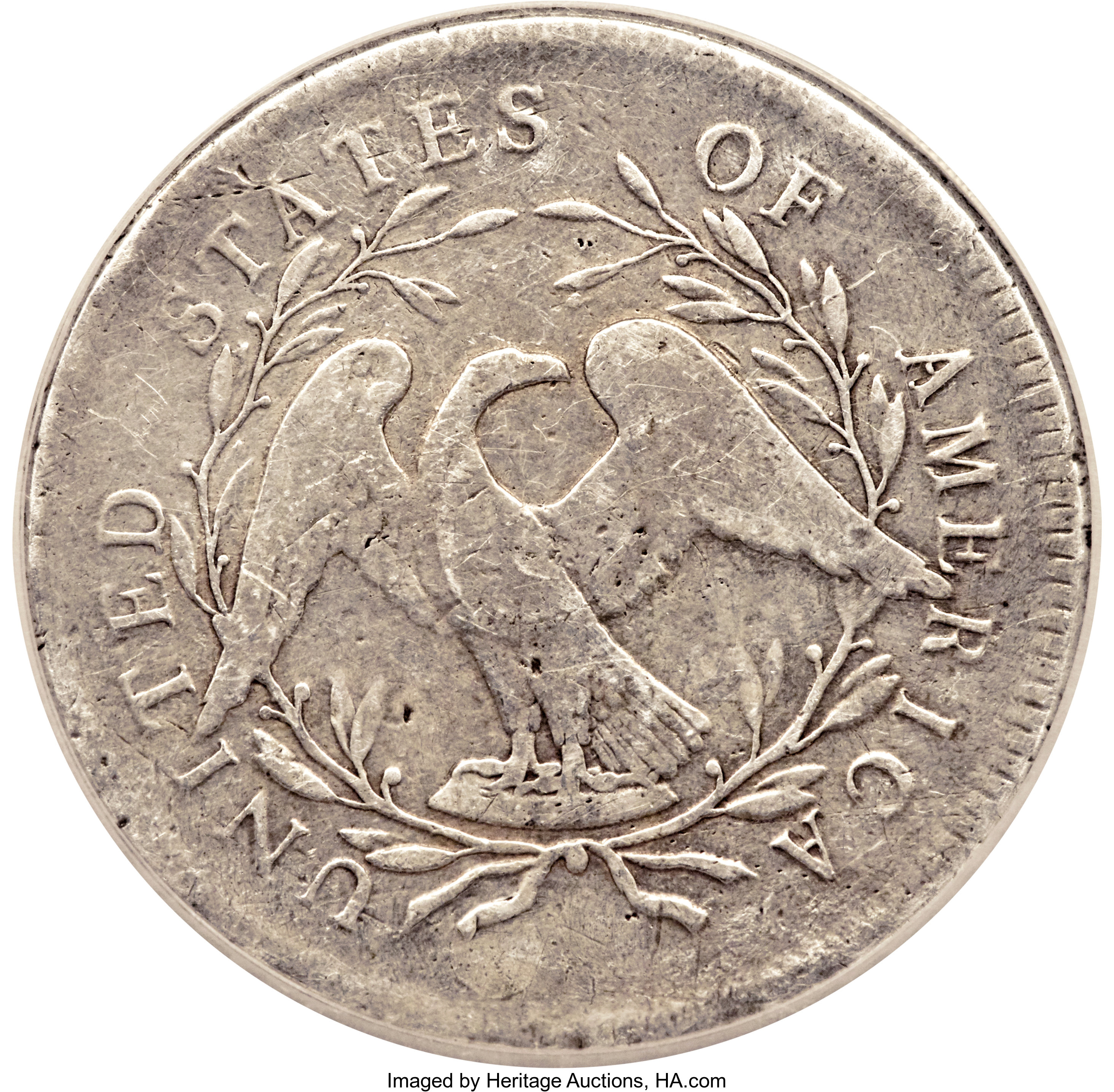 1795 $1  Flowing Hair, Silver Plug, 2 Leaves, B-4, BB-14 P1 thumbnail 5
