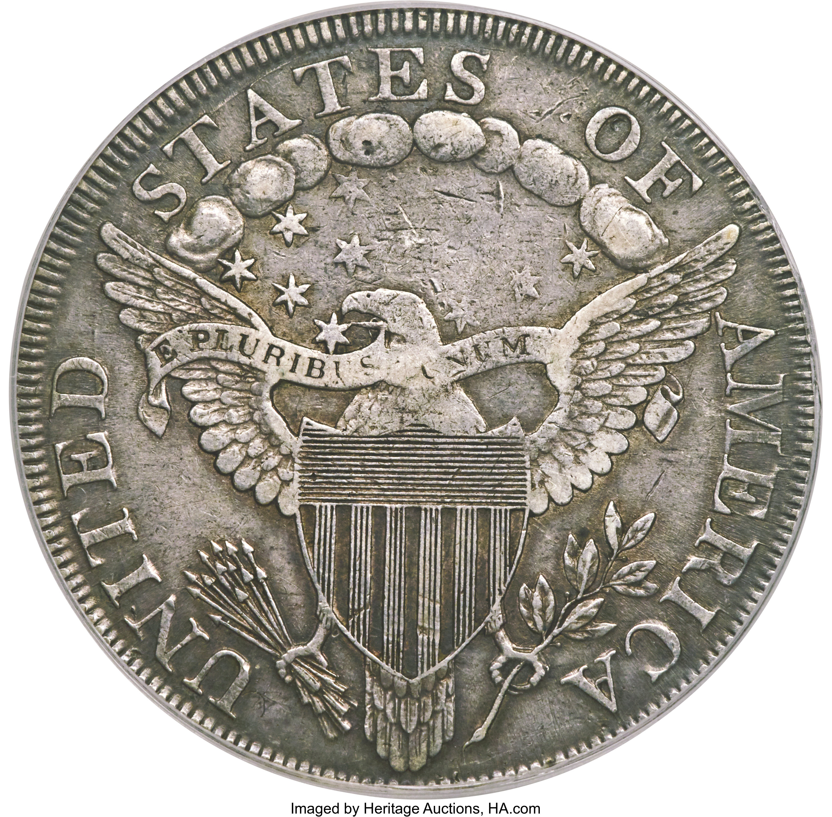1798 $1  Large Eagle, Pointed 9, Wide Date, B-12, BB-120 XF40 thumbnail 6