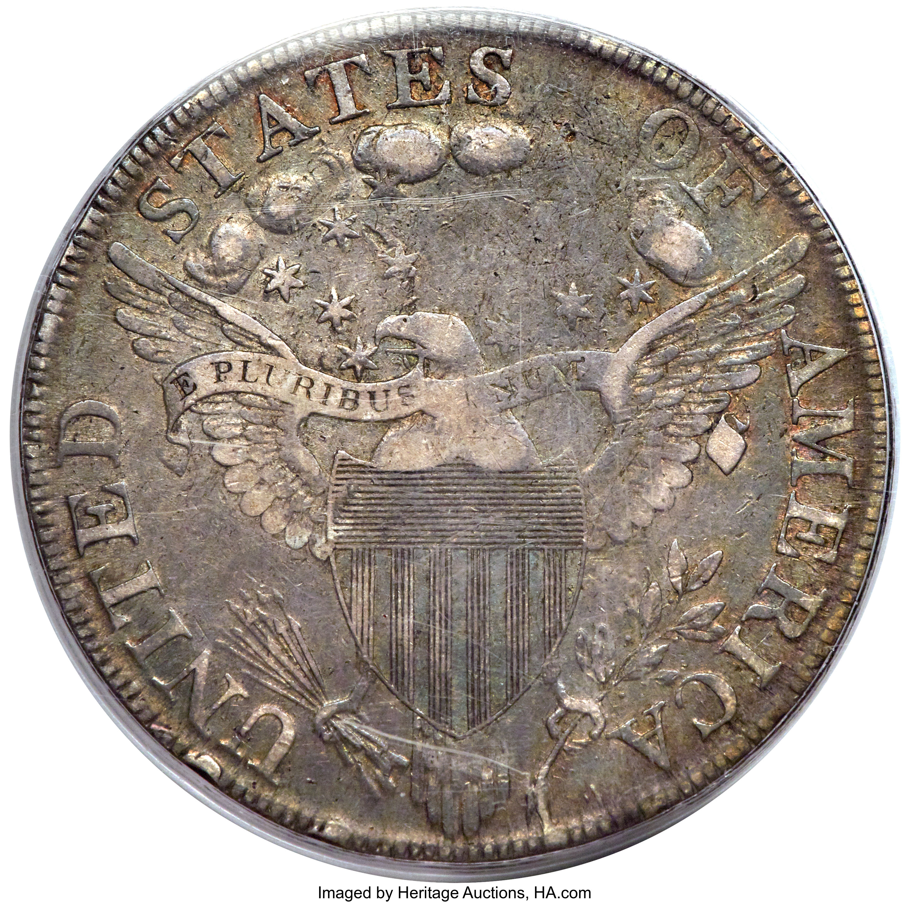 1798 $1  Large Eagle, Pointed 9, 5 Berries, B-24, BB-124 XF40 thumbnail 3