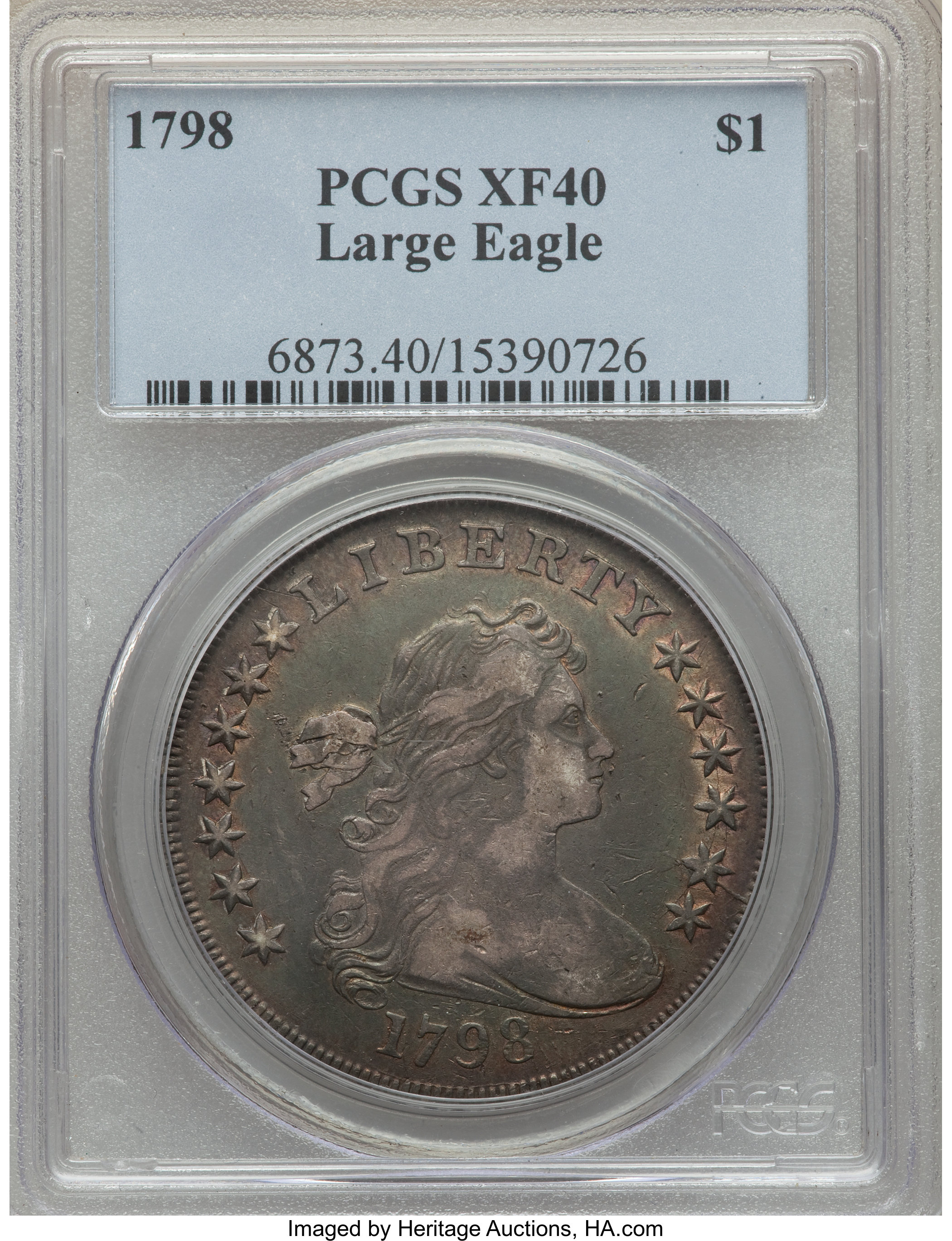 1798 $1  Large Eagle, Pointed 9, 5 Berries, B-24, BB-124 XF40 thumbnail 4