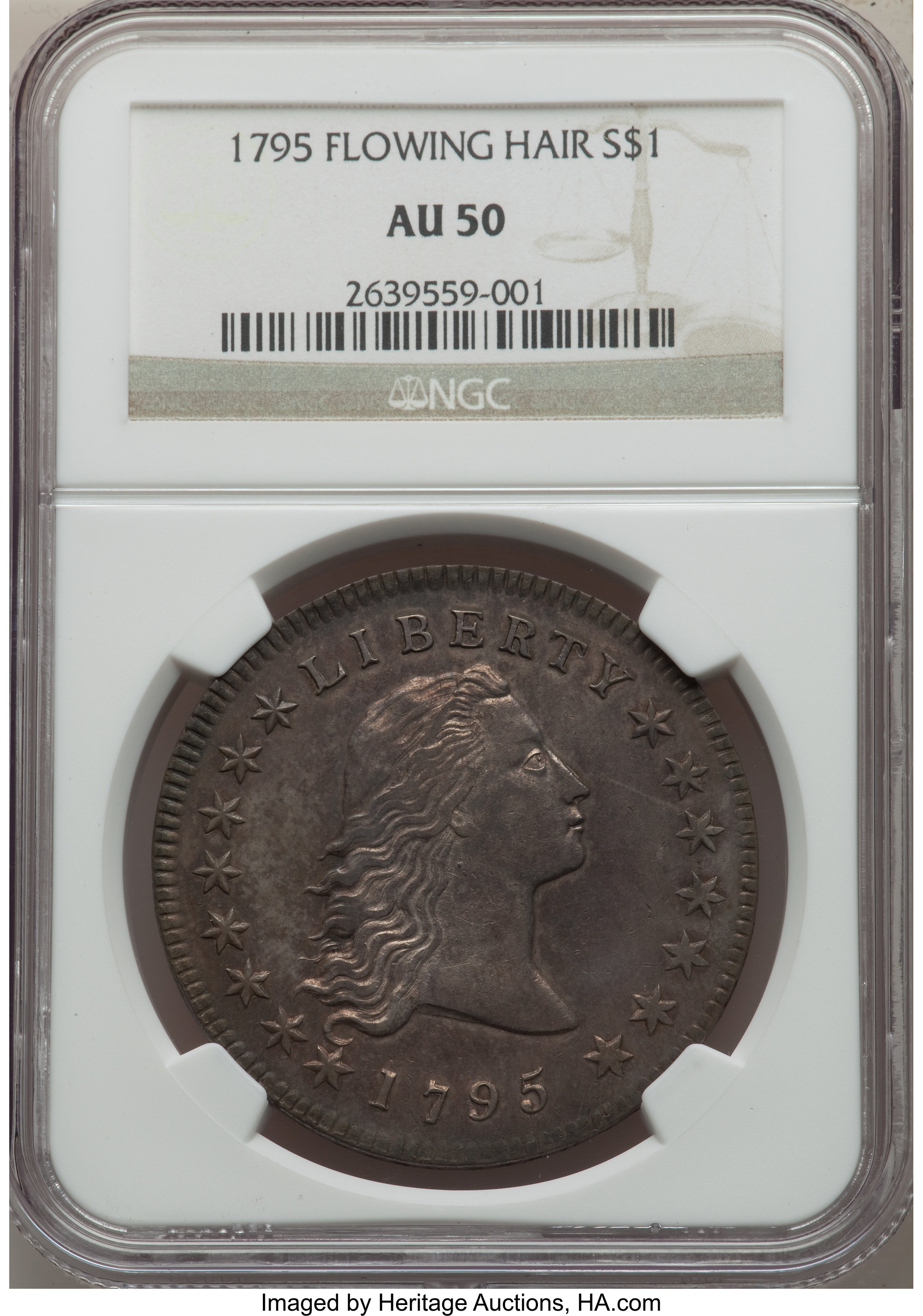 1795 $1  Flowing Hair, 2 Leaves, B-1, BB-21 MS64 thumbnail 20