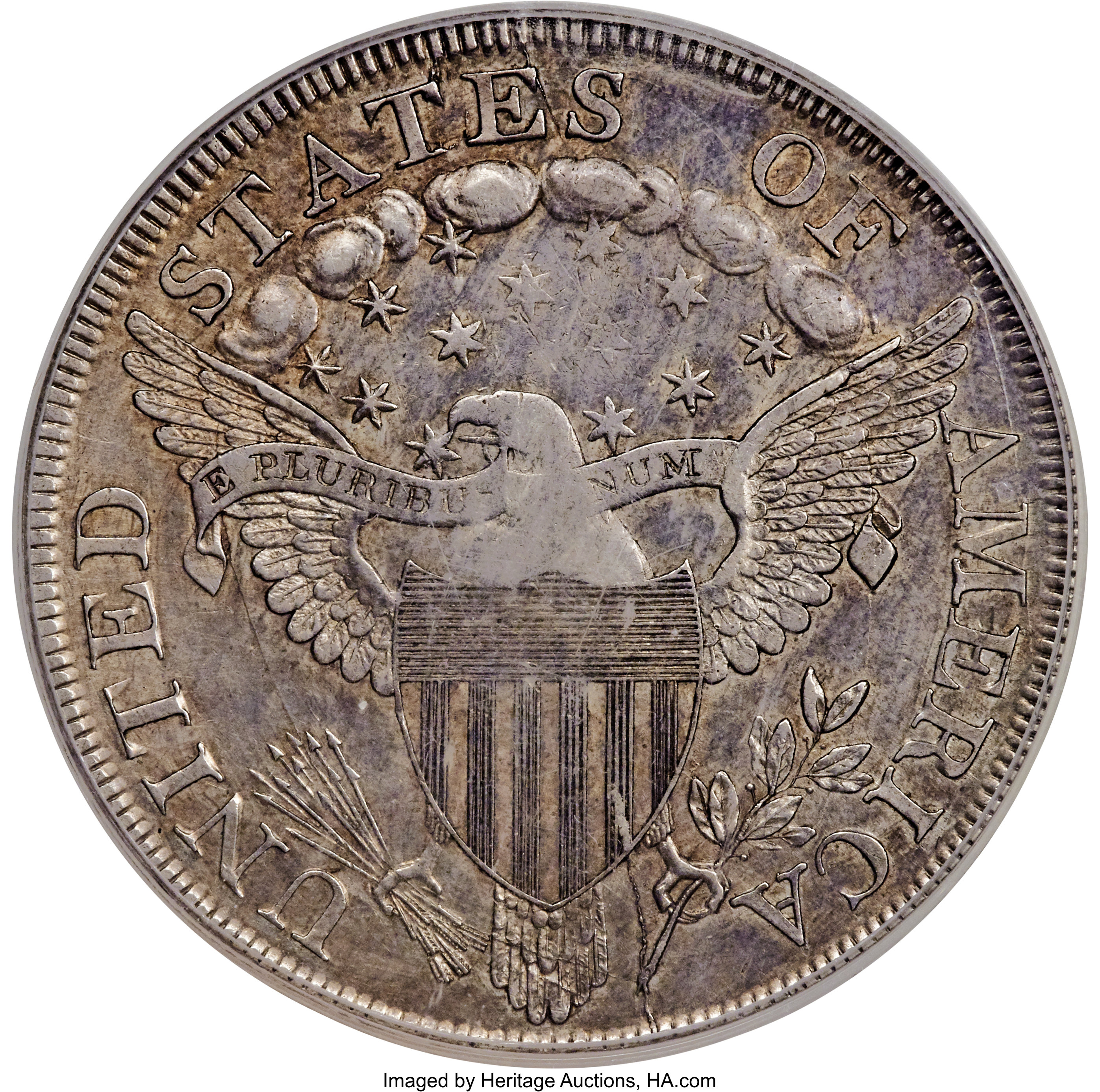 1798 $1  Large Eagle, Pointed 9, Close Date, B-26, BB-114 XF45 CAC thumbnail 12