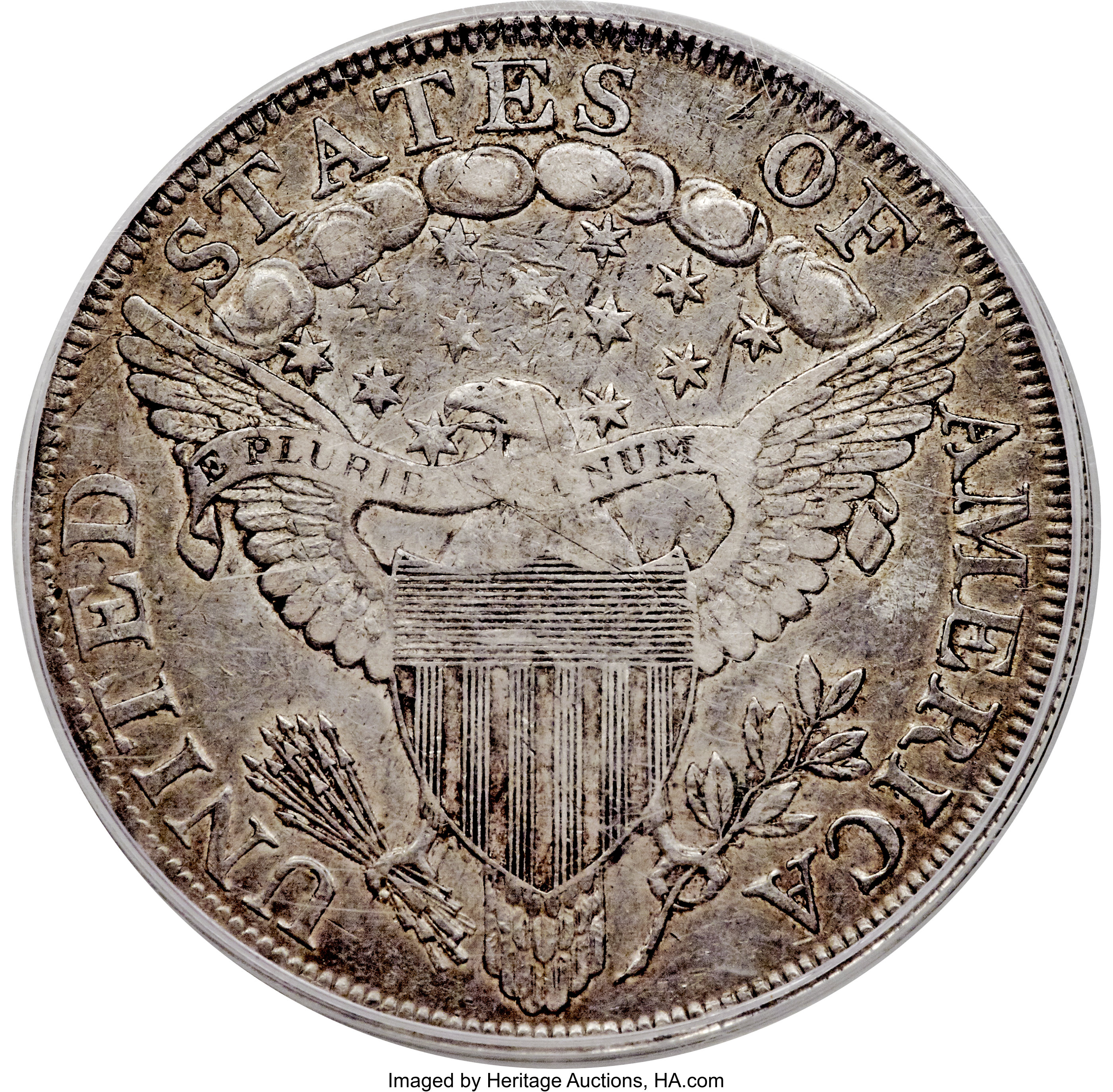 1798 $1  Large Eagle, Pointed 9, Close Date, B-29, BB-119 VF35 CAC thumbnail 8