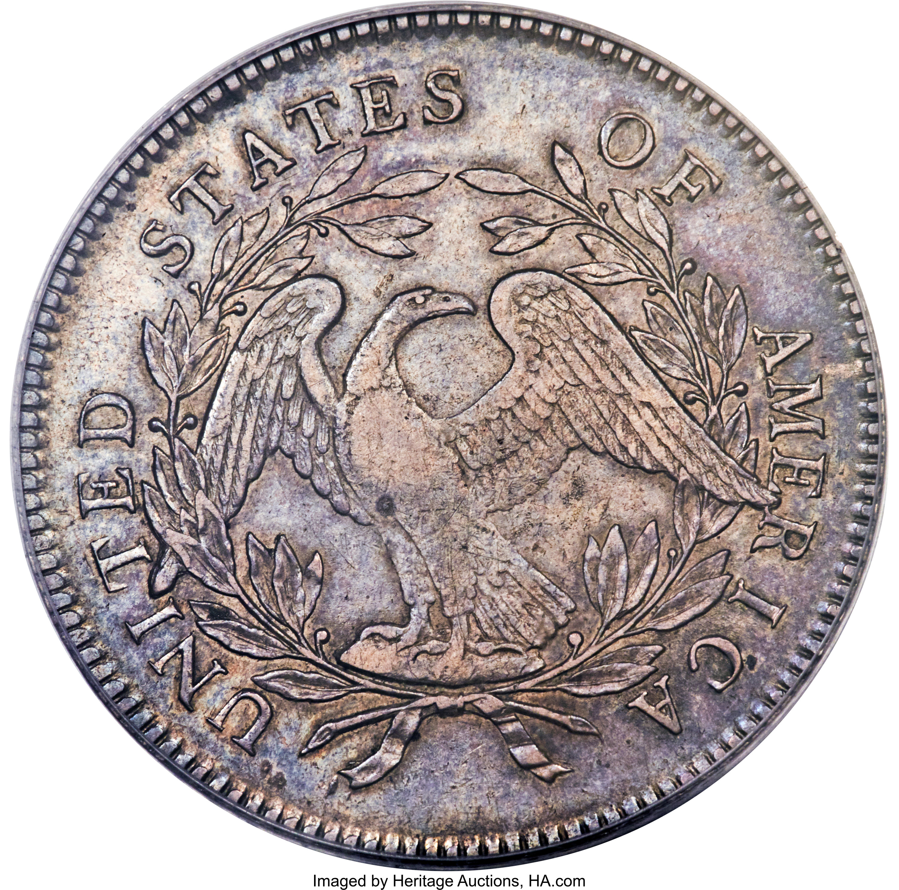 1795 $1  Flowing Hair, Silver Plug, 3 Leaves, B-7, BB-18 AU53 thumbnail 8