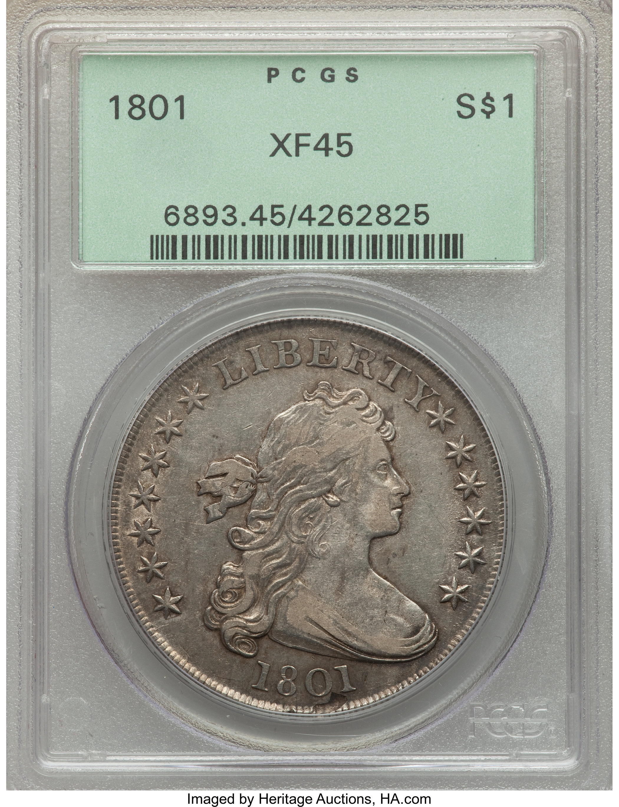 1801 $1  B-3, BB-213 AU50 CAC thumbnail 17