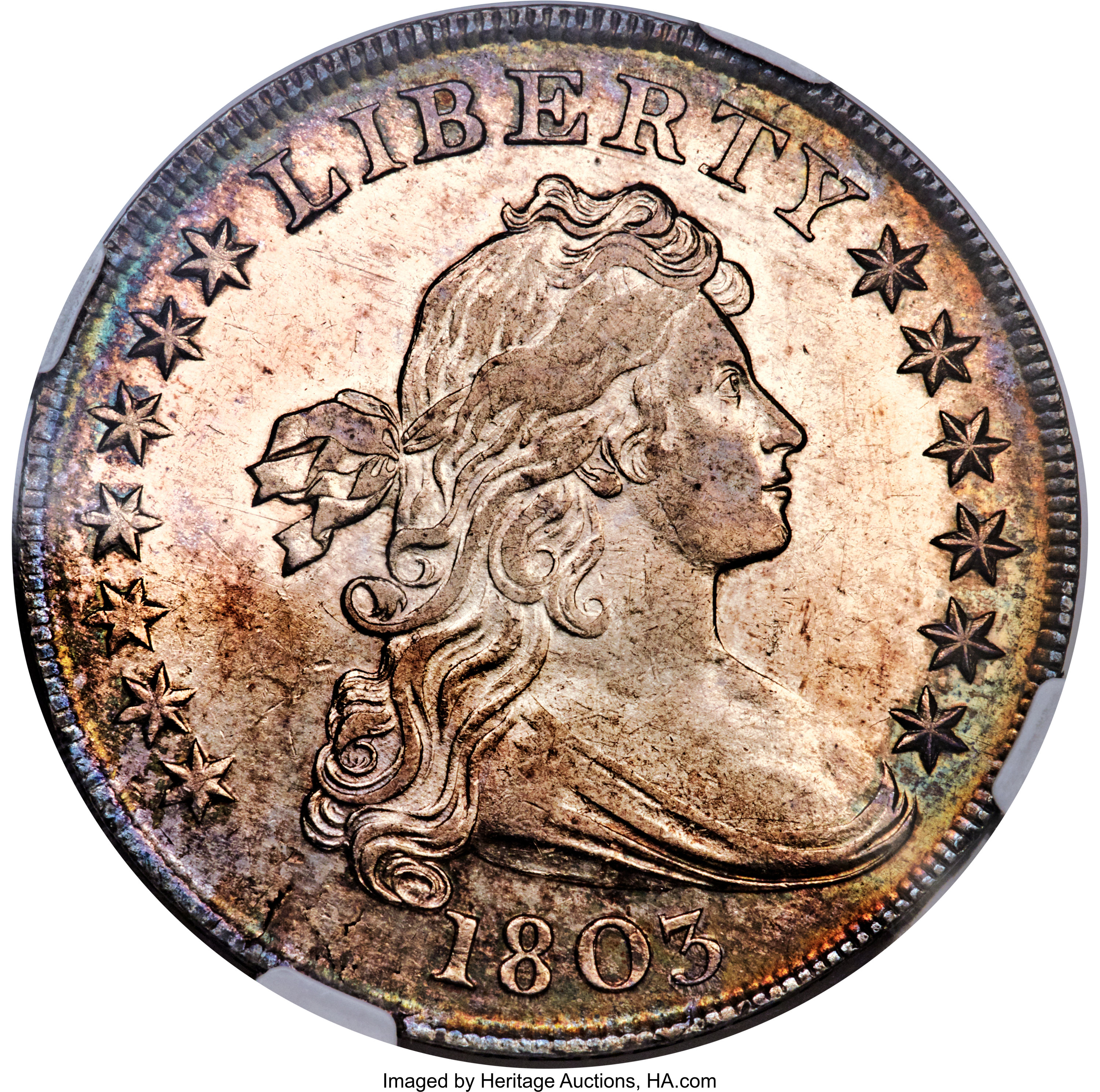 1803 $1 Large 3, B-6, BB-255, R.2, AU58 NGC. ...