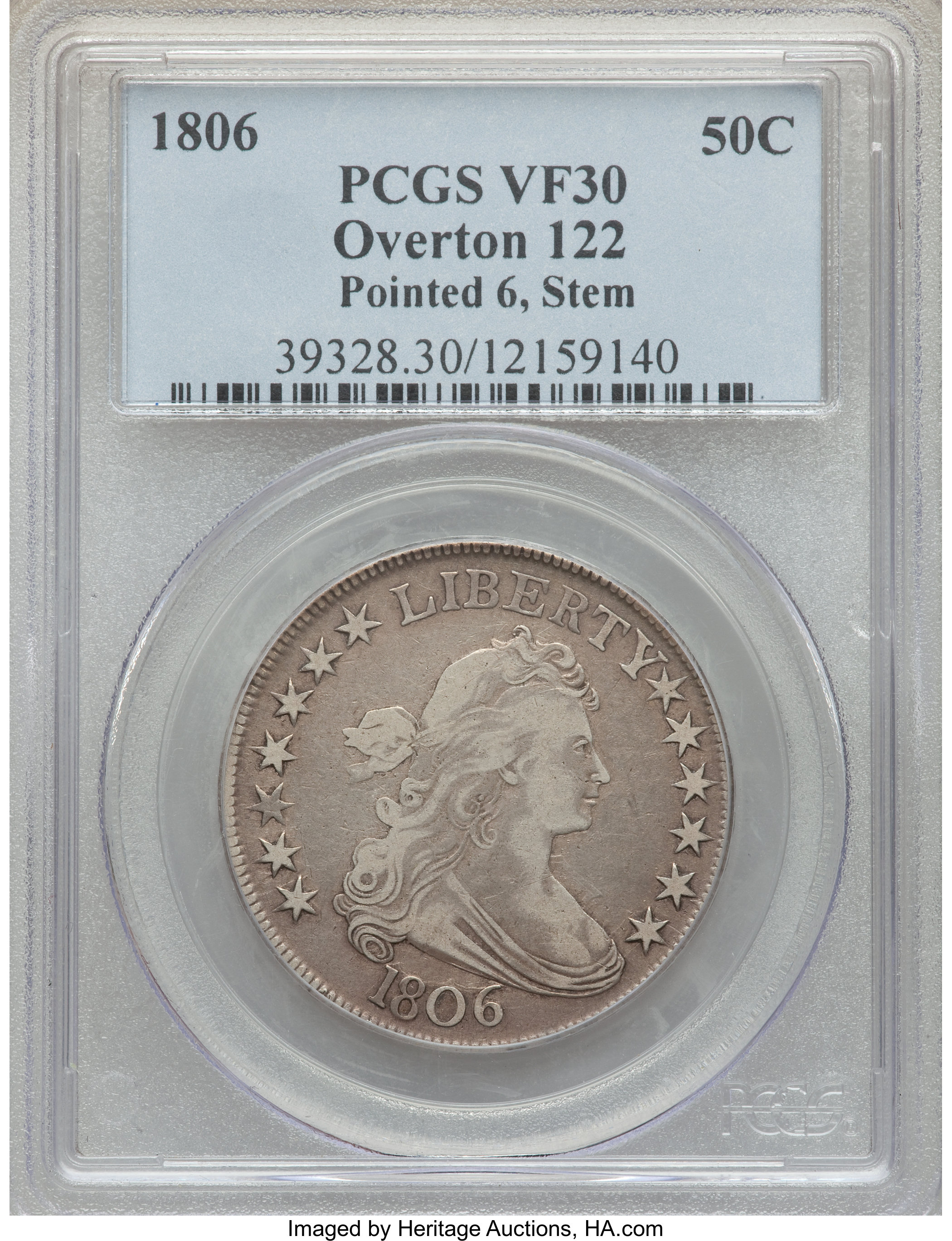1806 50c Pointed 6, Stem, O-122 F12 thumbnail 10