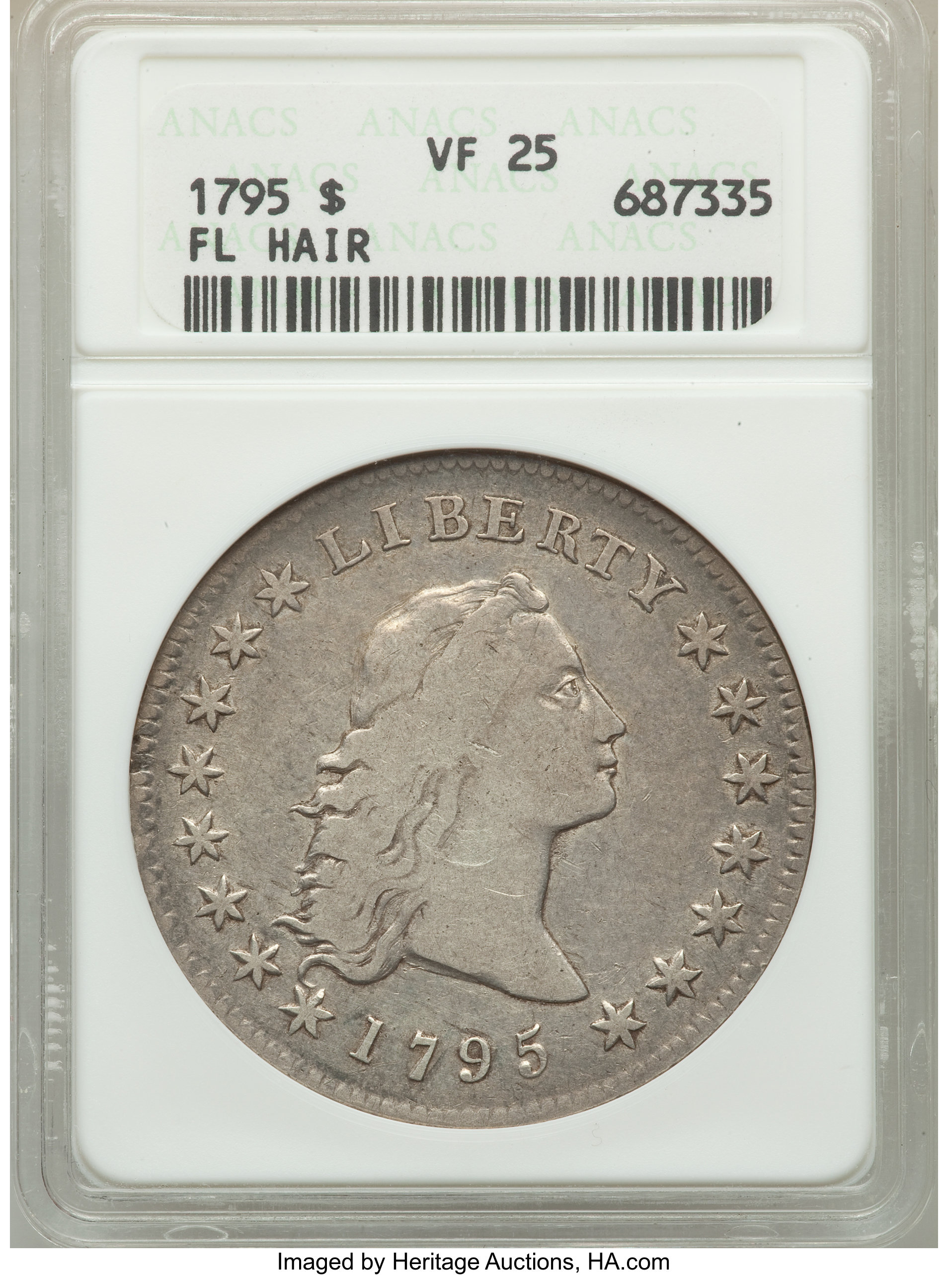 1795 $1  Flowing Hair, 3 Leaves, B-6, BB-25 MS64 thumbnail 26