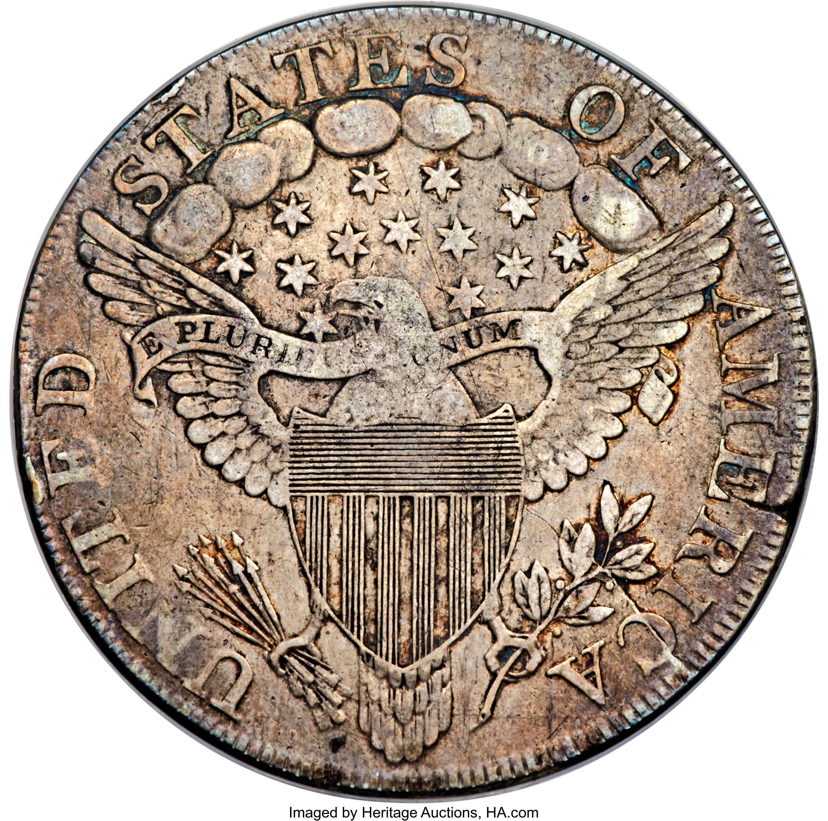 1798 $1  Large Eagle, Pointed 9, 4 Berries, B-8, BB-125 XF40 thumbnail 5