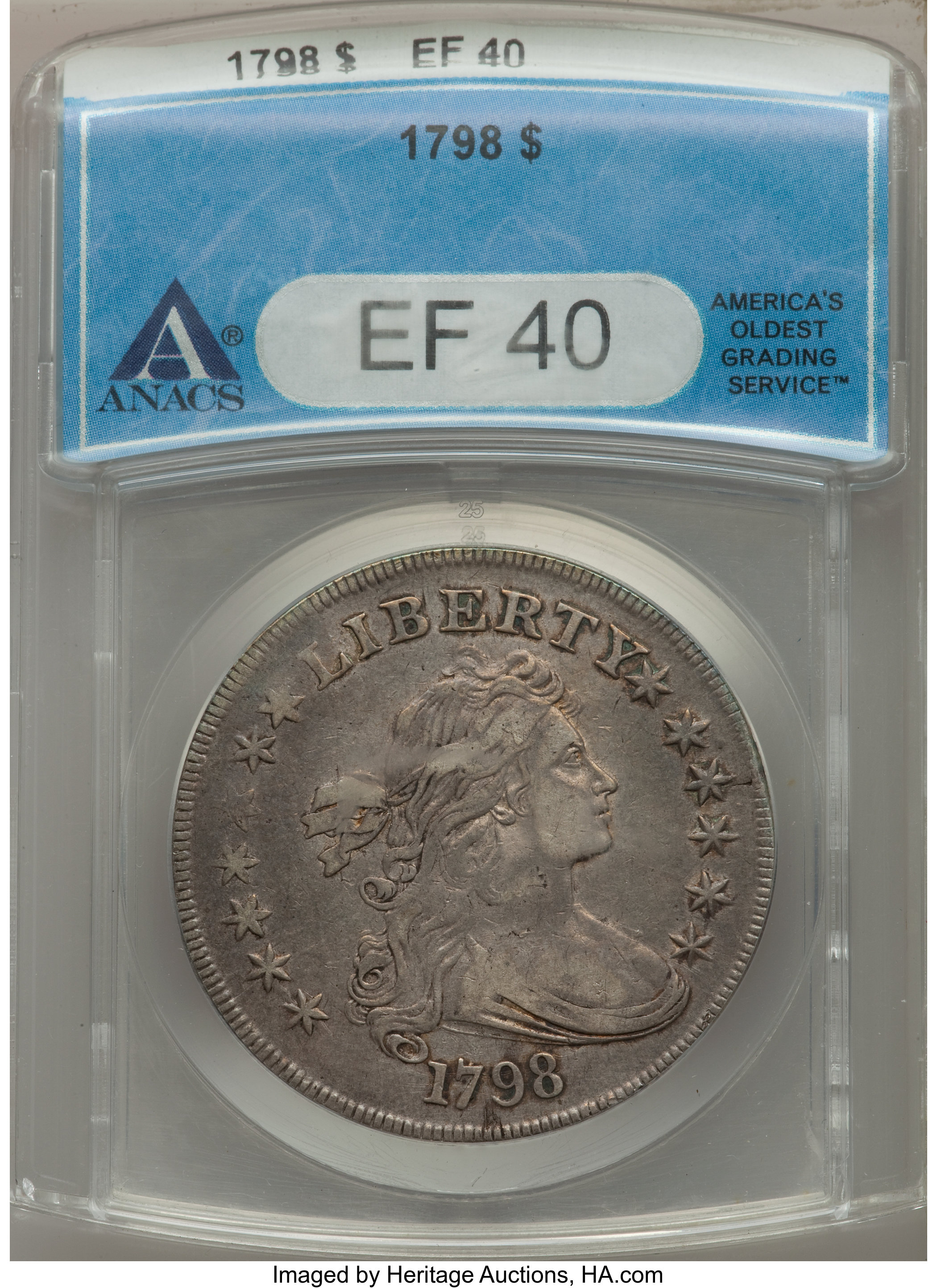 1798 $1  Large Eagle, Pointed 9, 4 Berries, B-8, BB-125 XF40 thumbnail 6