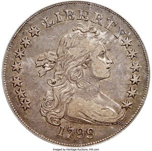 image for: 1799 $1 Irregular Date, 13 Stars Reverse, B-13, BB-151, R.5, XF40 ANACS....