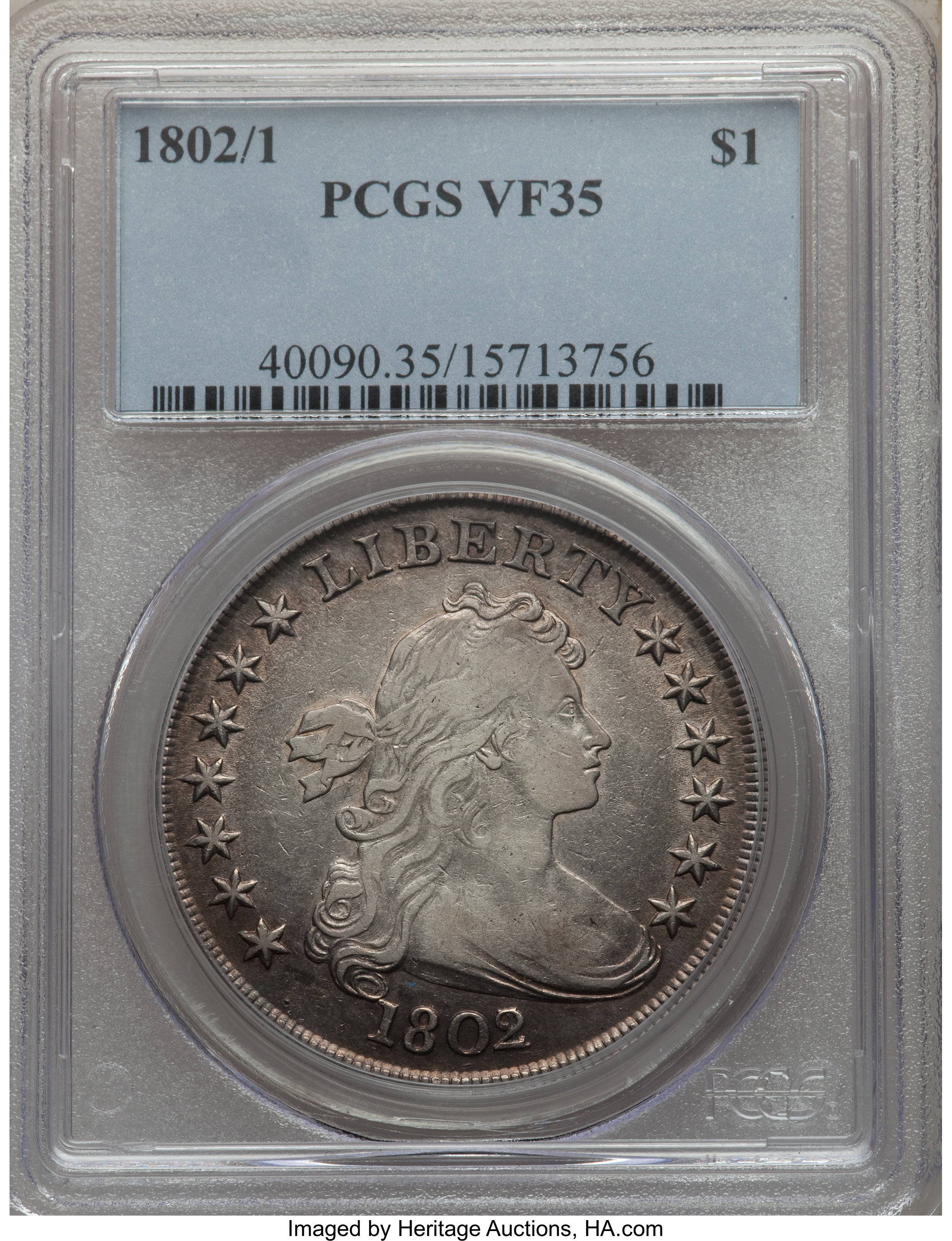 1802/1 $1  Narrow Date, B-4, BB-232 VF35 thumbnail 5