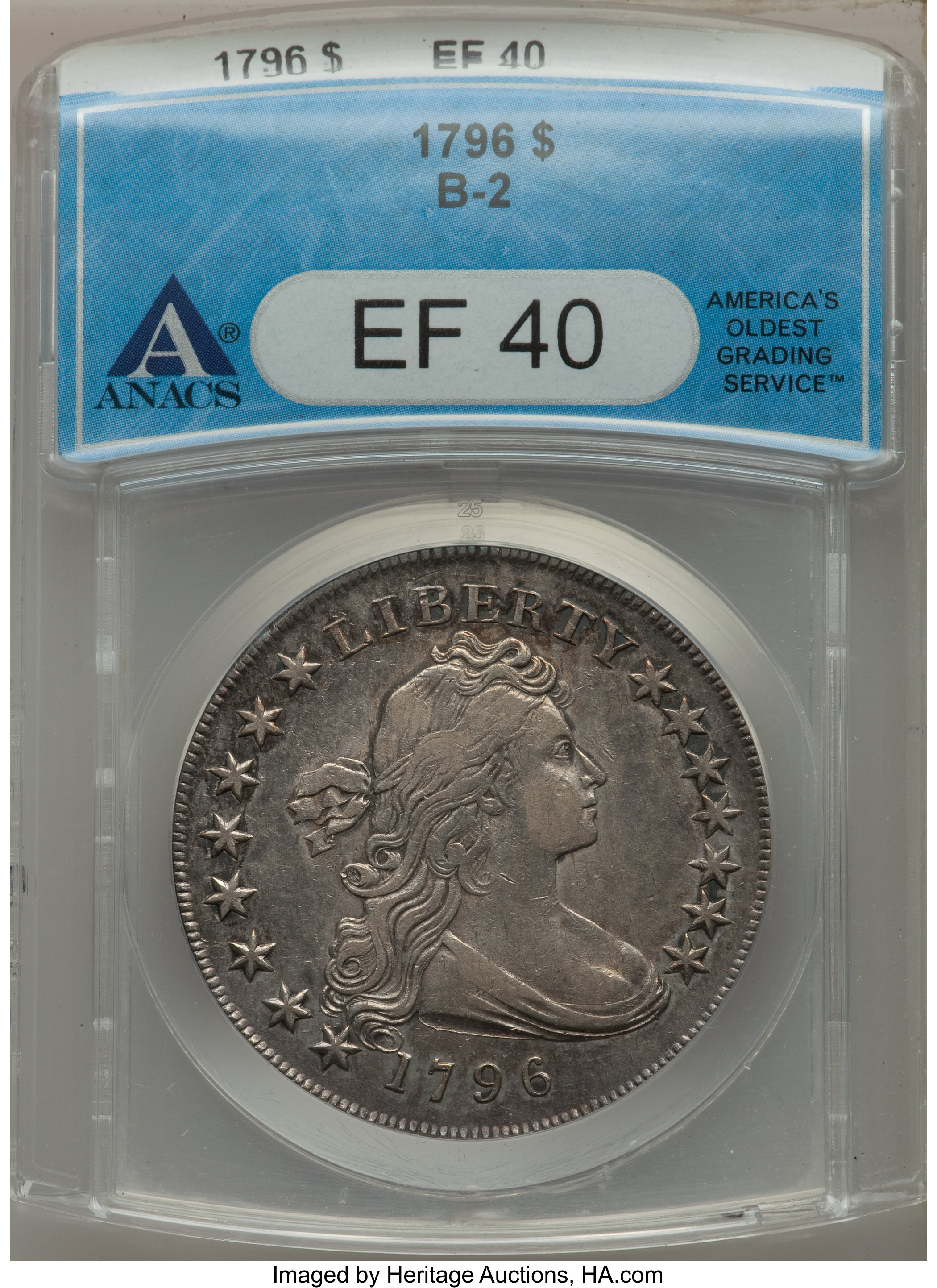 1796 $1  Small Date, Small Letters, B-2, BB-63 XF45 CAC thumbnail 5