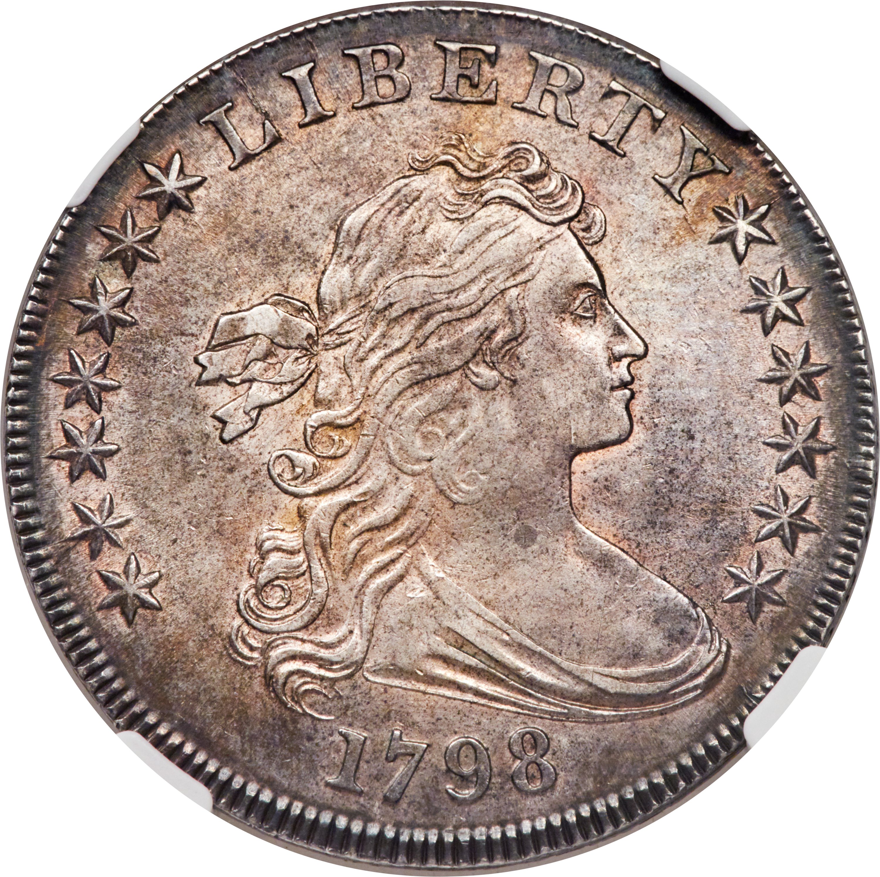 1798 $1  Large Eagle, Pointed 9, 10 Arrows, B-13, BB-108 MS60 thumbnail 4