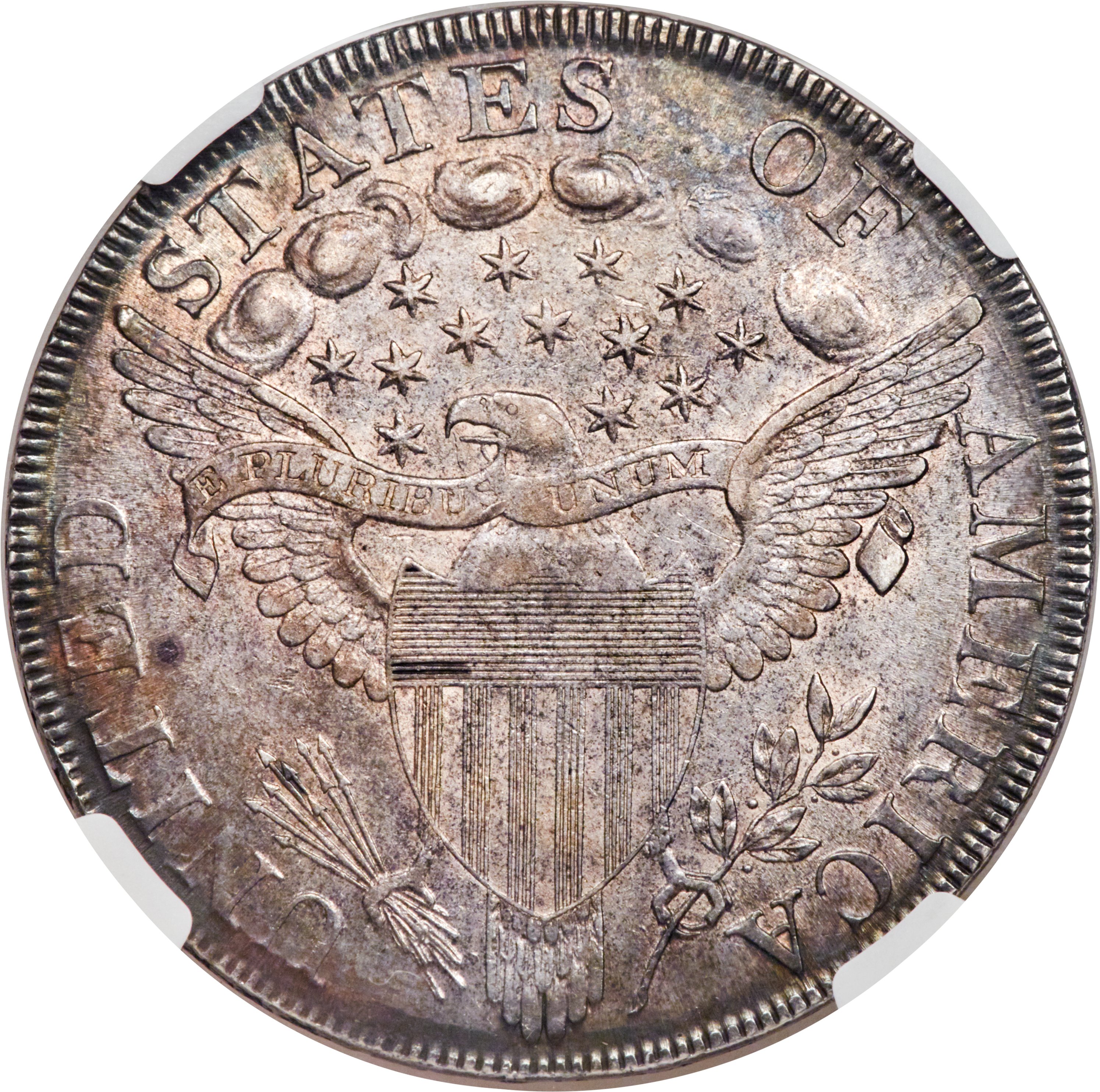 1798 $1  Large Eagle, Pointed 9, 10 Arrows, B-13, BB-108 MS60 thumbnail 6