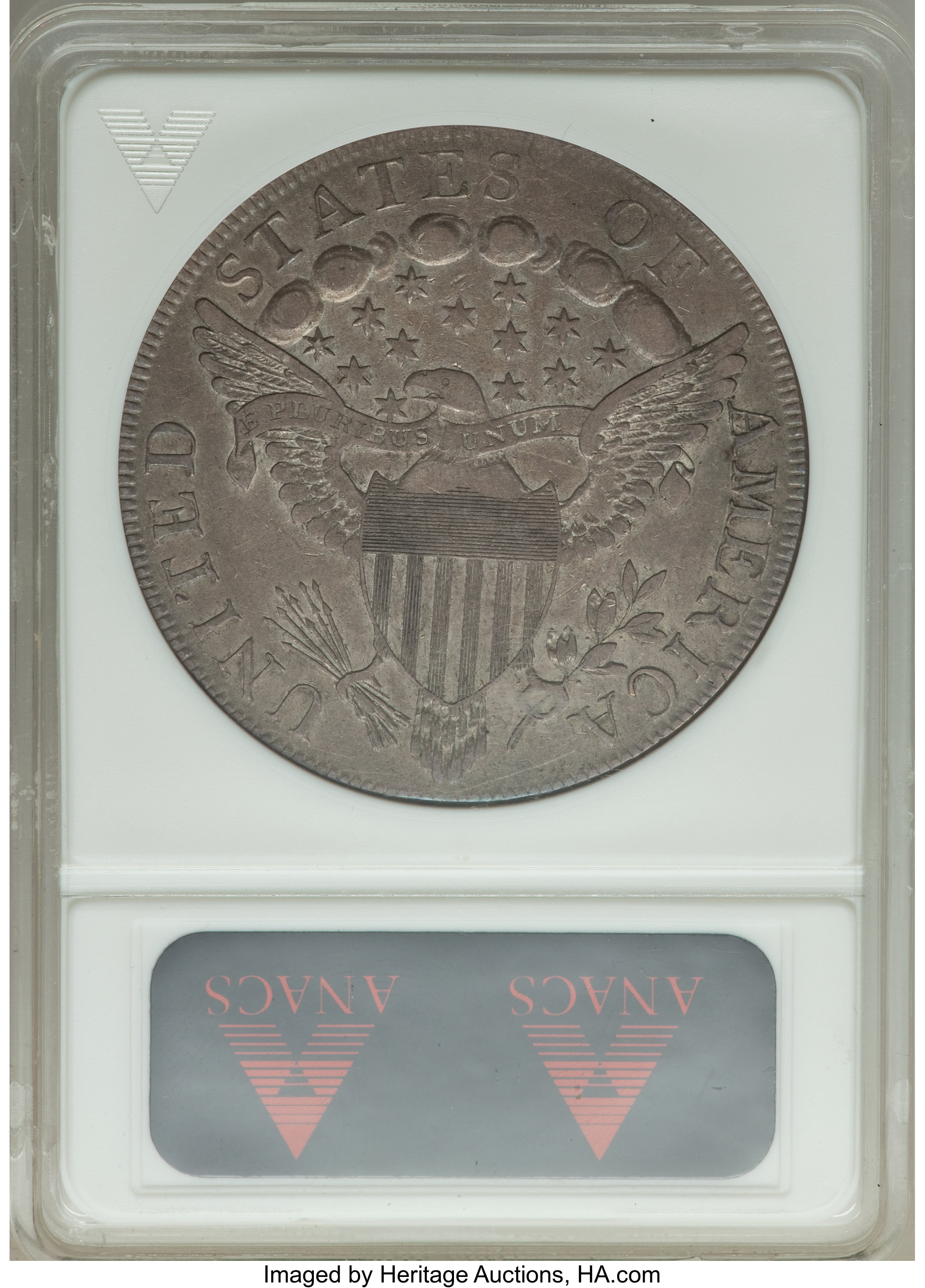 1798 $1  Large Eagle, Knob 9, 10 Arrows, 5 Vertical Lines, B-6, BB-96 XF45 thumbnail 3
