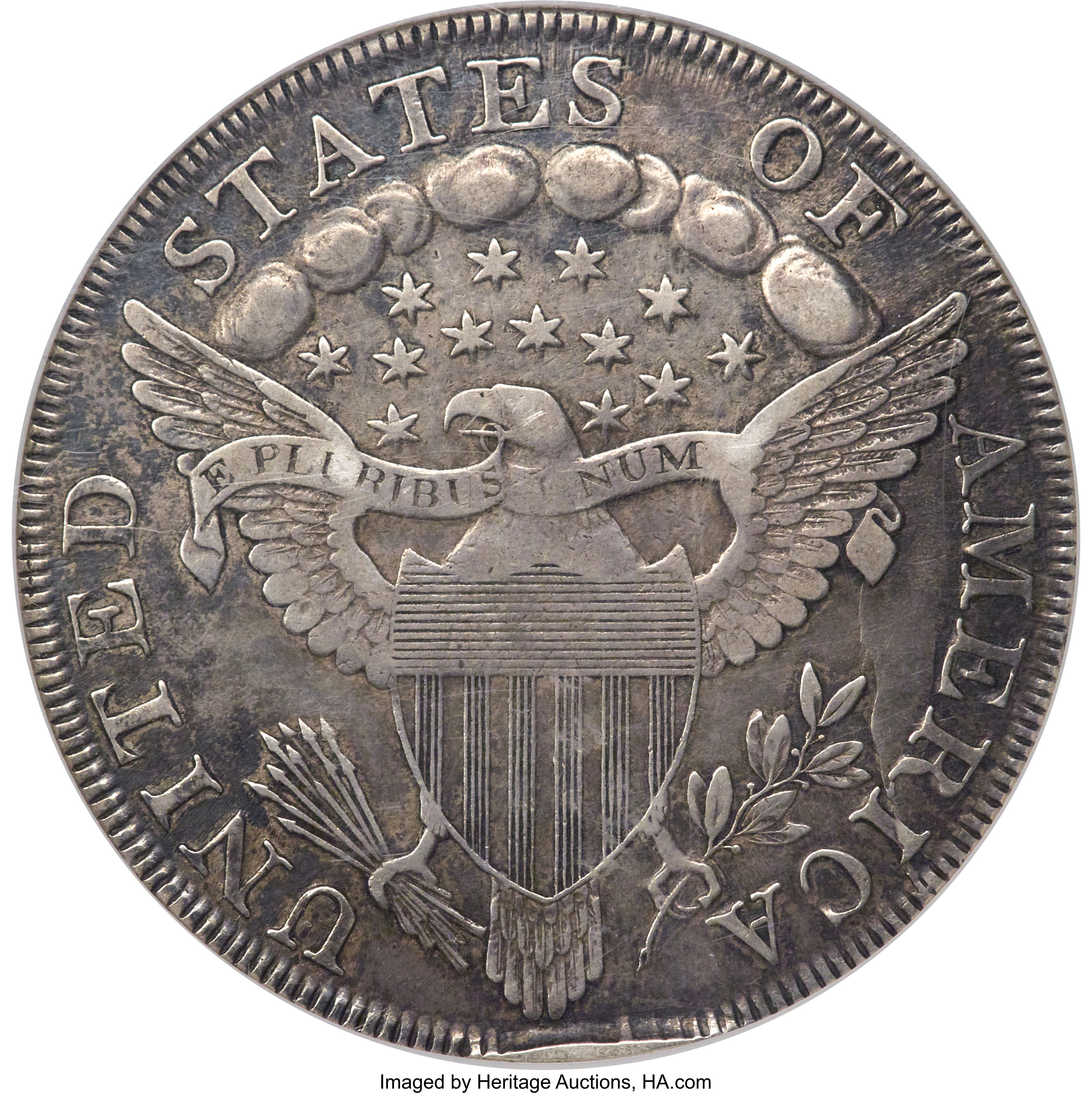 1798 $1  Large Eagle, Pointed 9, Wide Date, B-20, BB-102 MS60 thumbnail 12