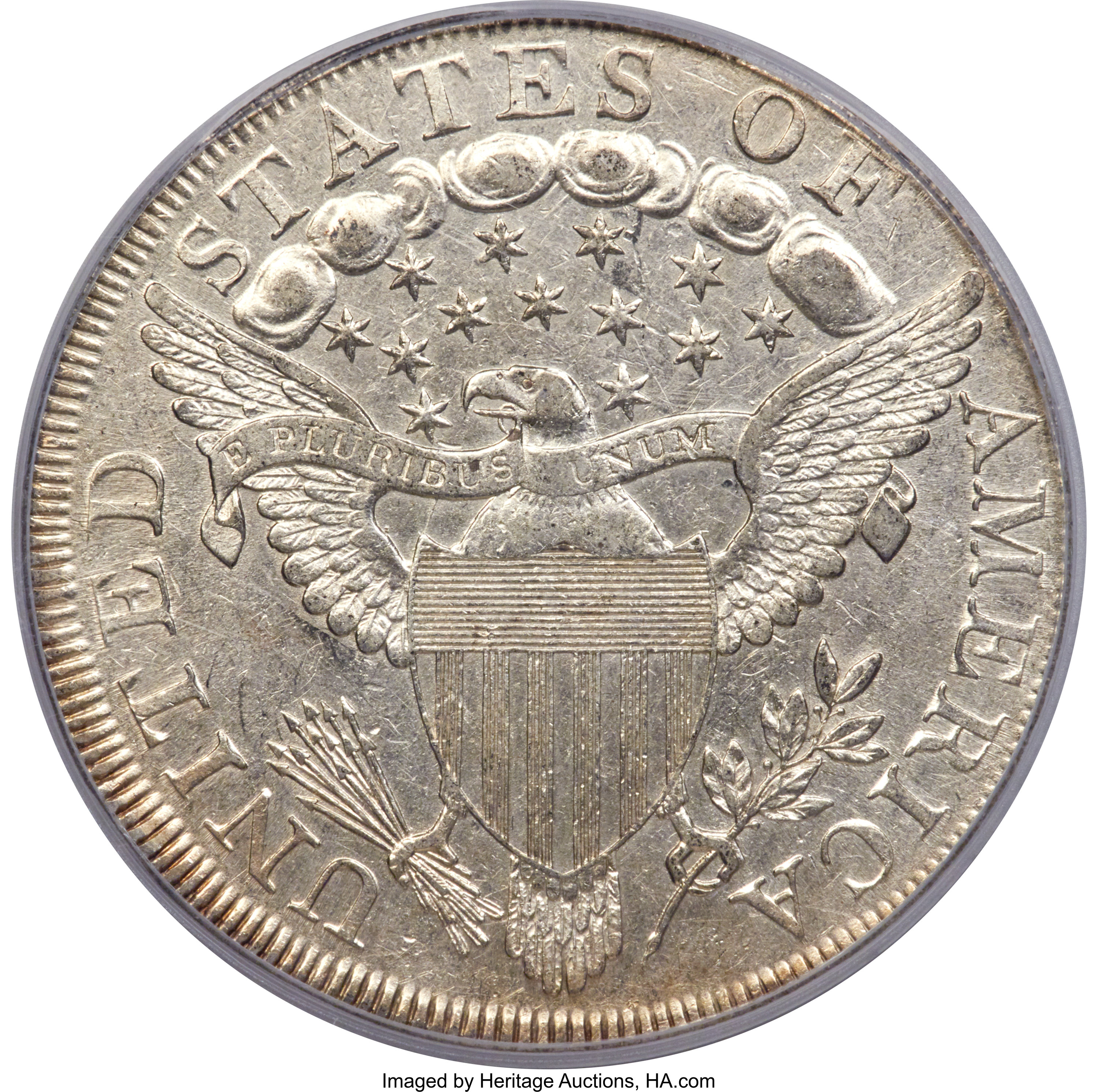 1798 $1  Large Eagle, Pointed 9, Wide Date, B-15, BB-112 MS63 thumbnail 17