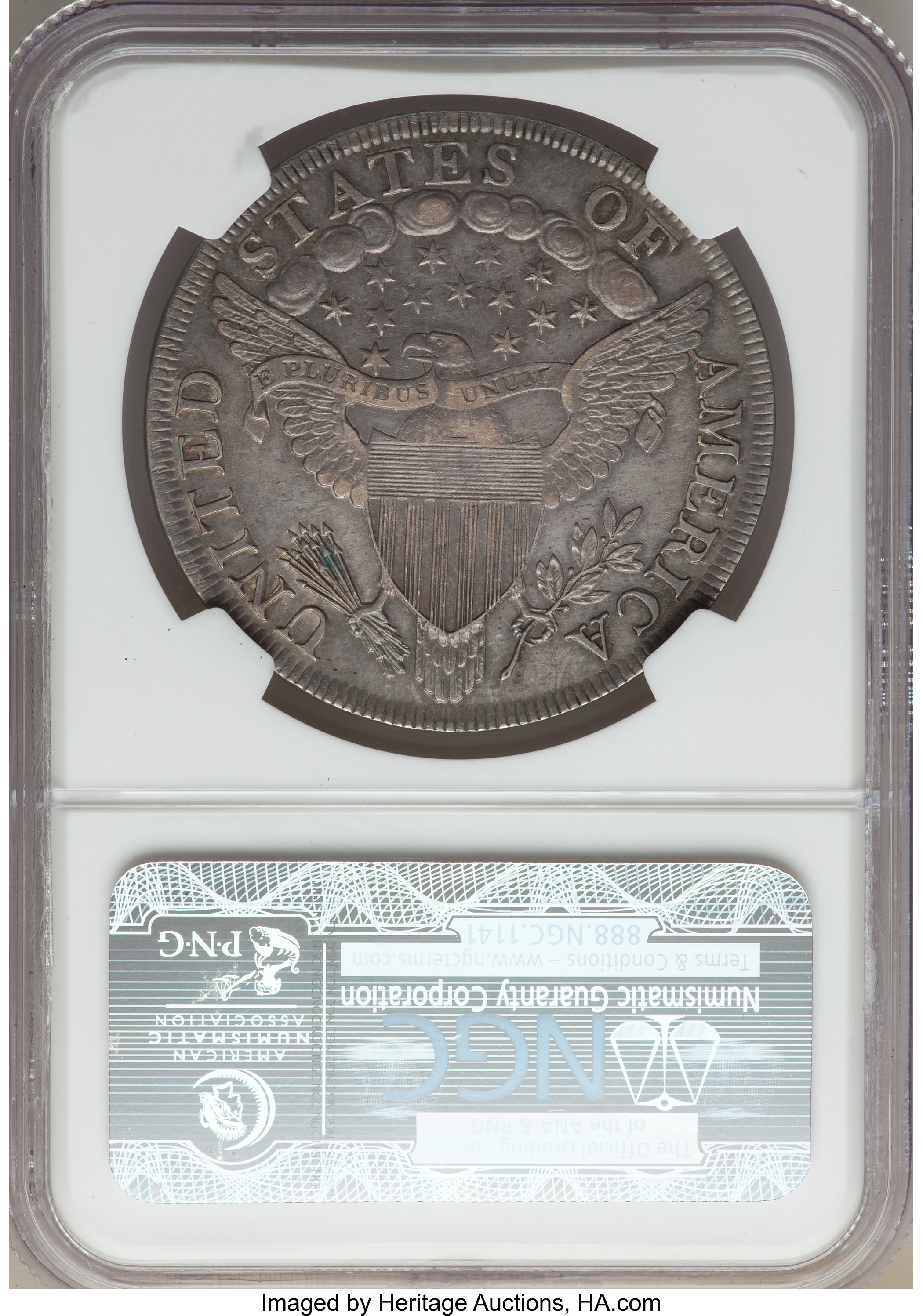 1798 $1  Large Eagle, Pointed 9, Close Date, B-28, BB-118 AU55 thumbnail 2