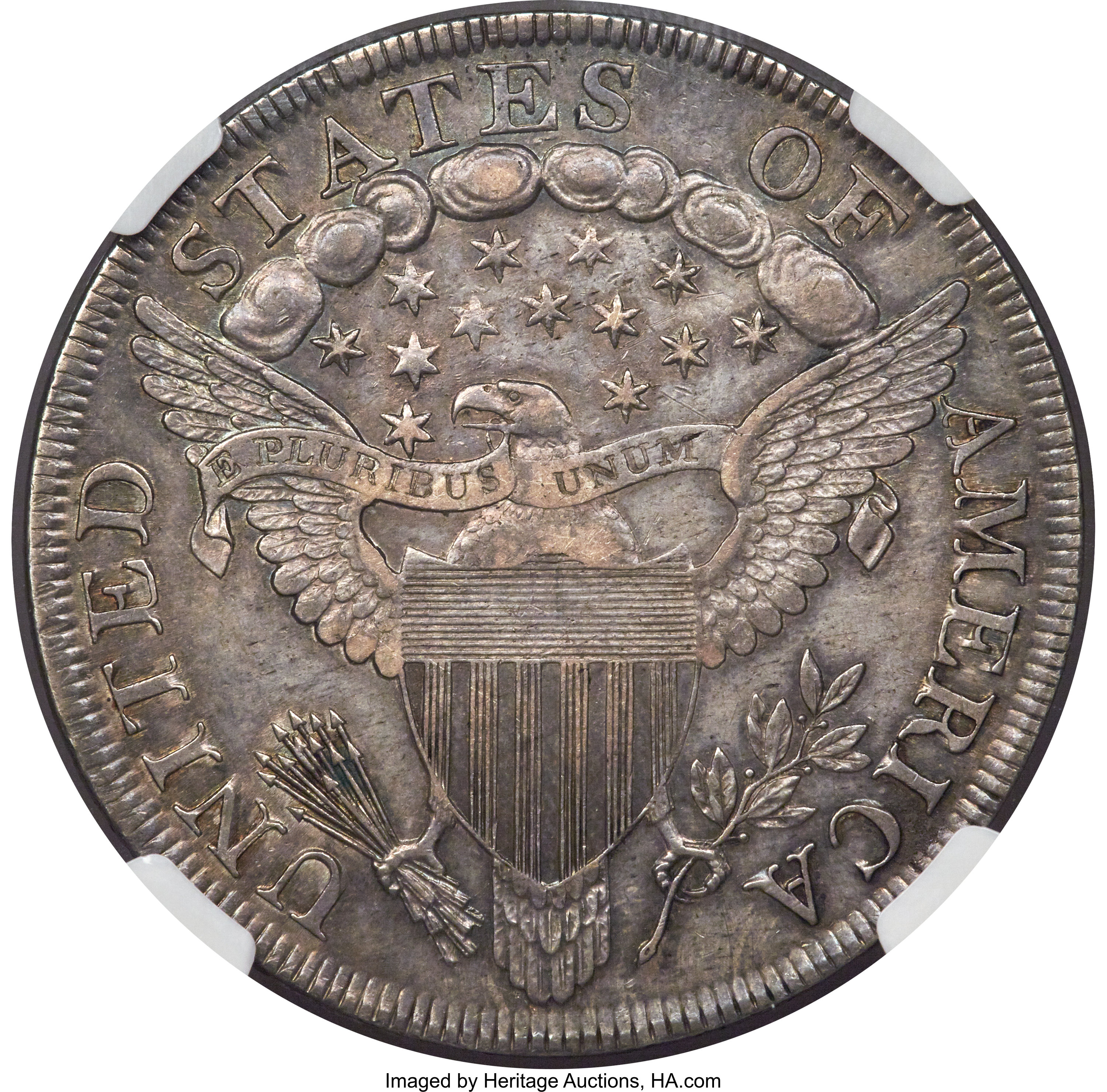 1798 $1  Large Eagle, Pointed 9, Close Date, B-28, BB-118 AU55 thumbnail 3