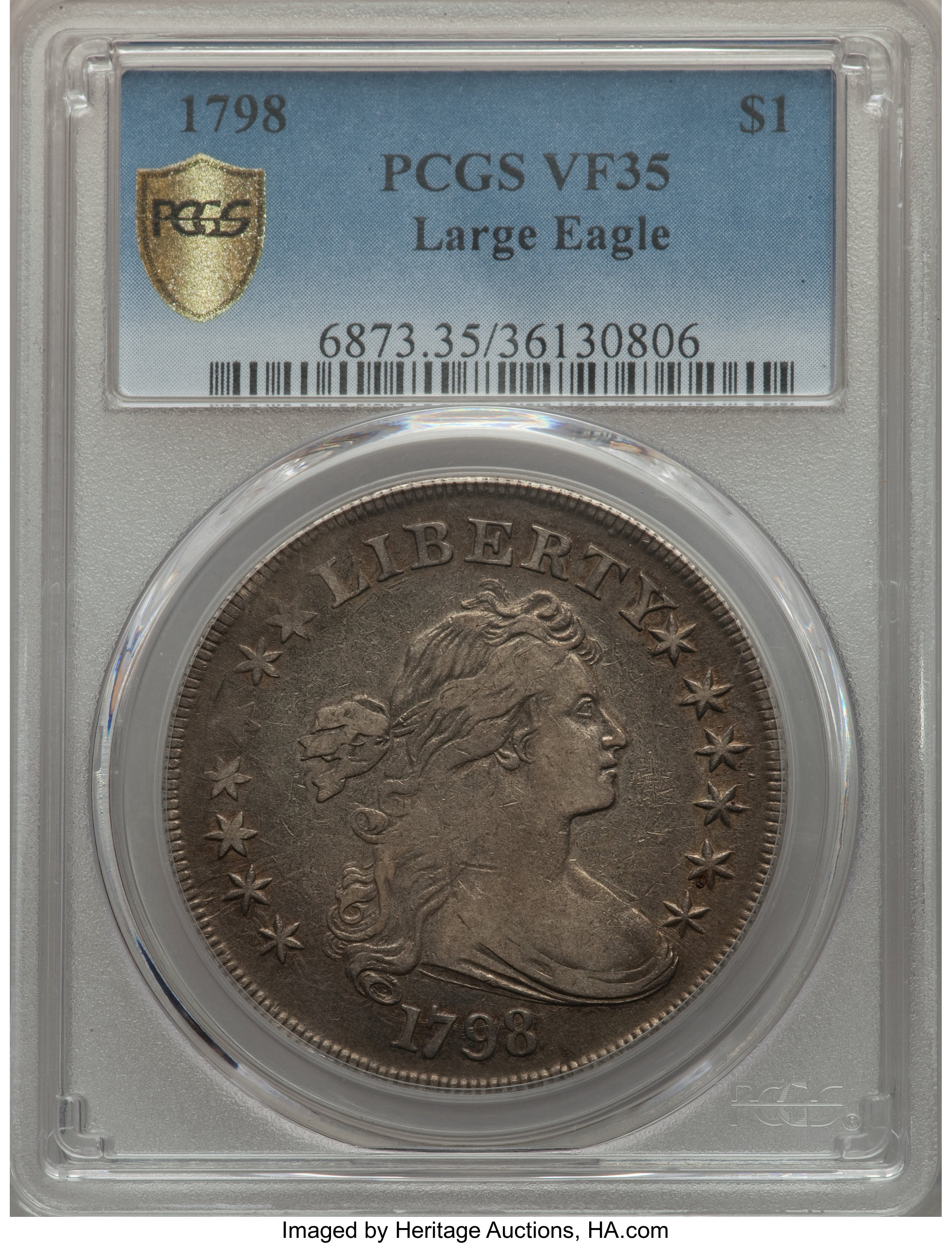 1798 $1  Large Eagle, Pointed 9, 4 Berries, B-8, BB-125 VF35 thumbnail 5