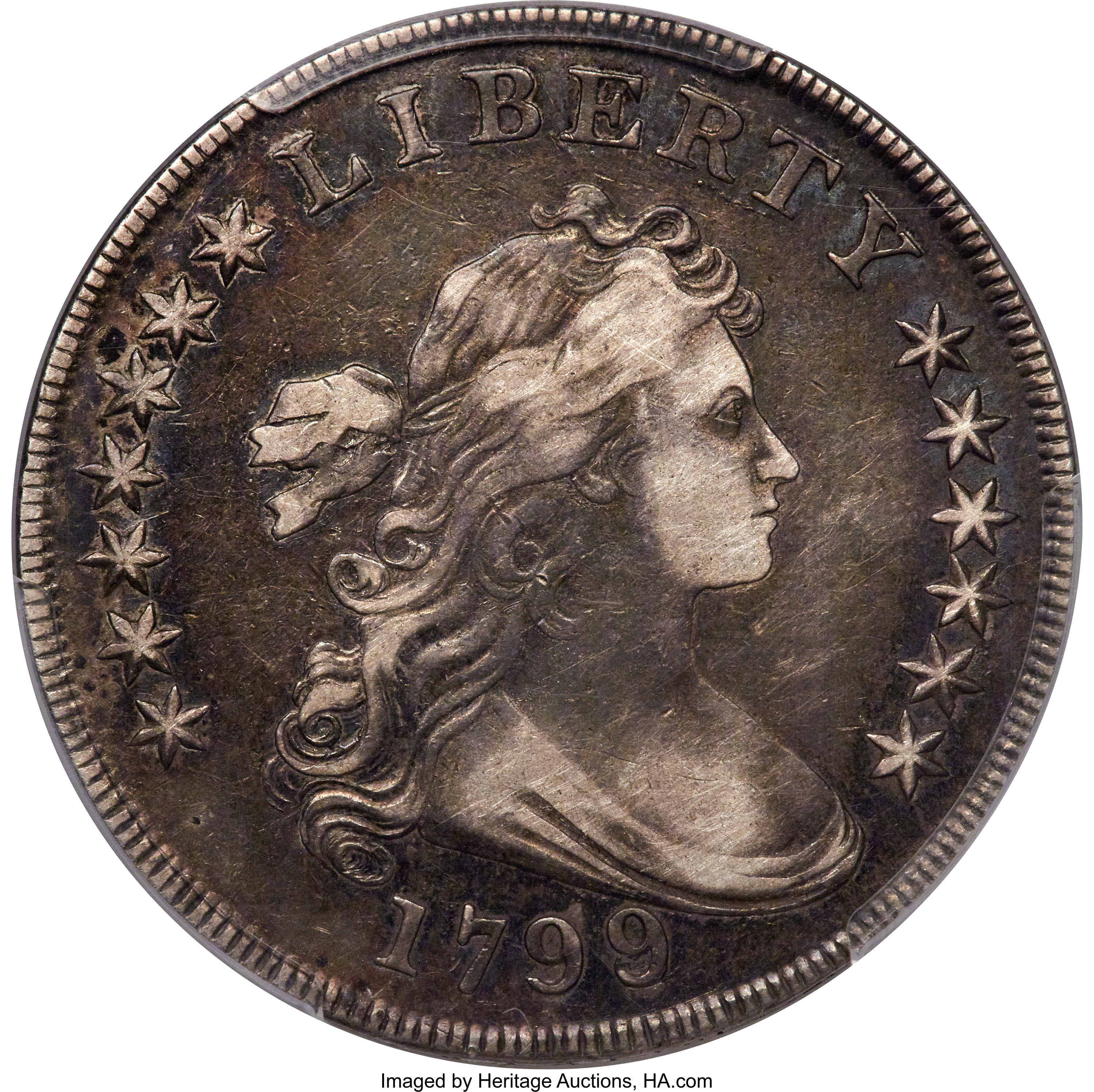 1799/8 $1 13 Stars Reverse, B-1, BB-142, R.4, VF35 PCGS. ...