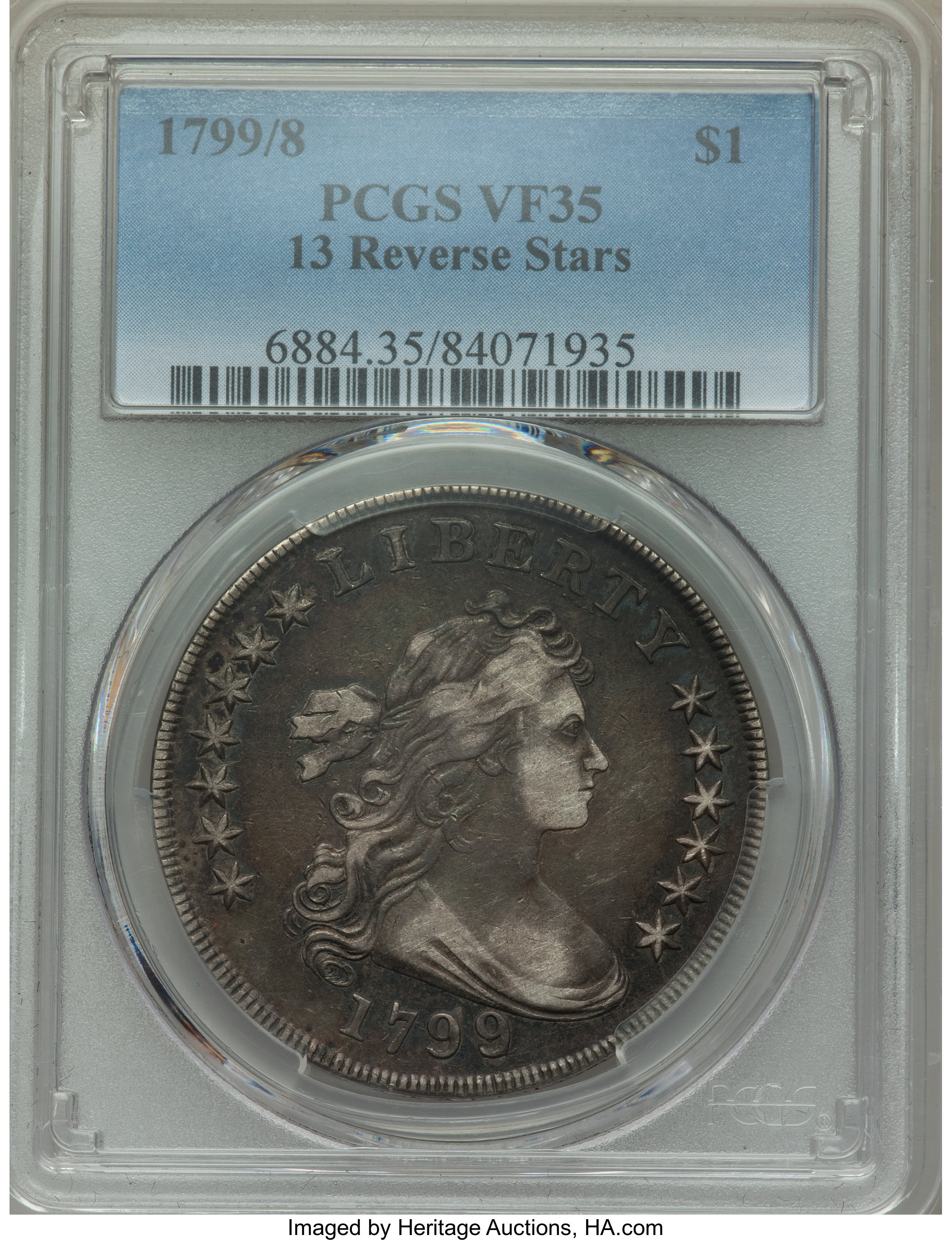 1799/8 $1  13 Stars Reverse, B-1, BB-142 VF35 thumbnail 8
