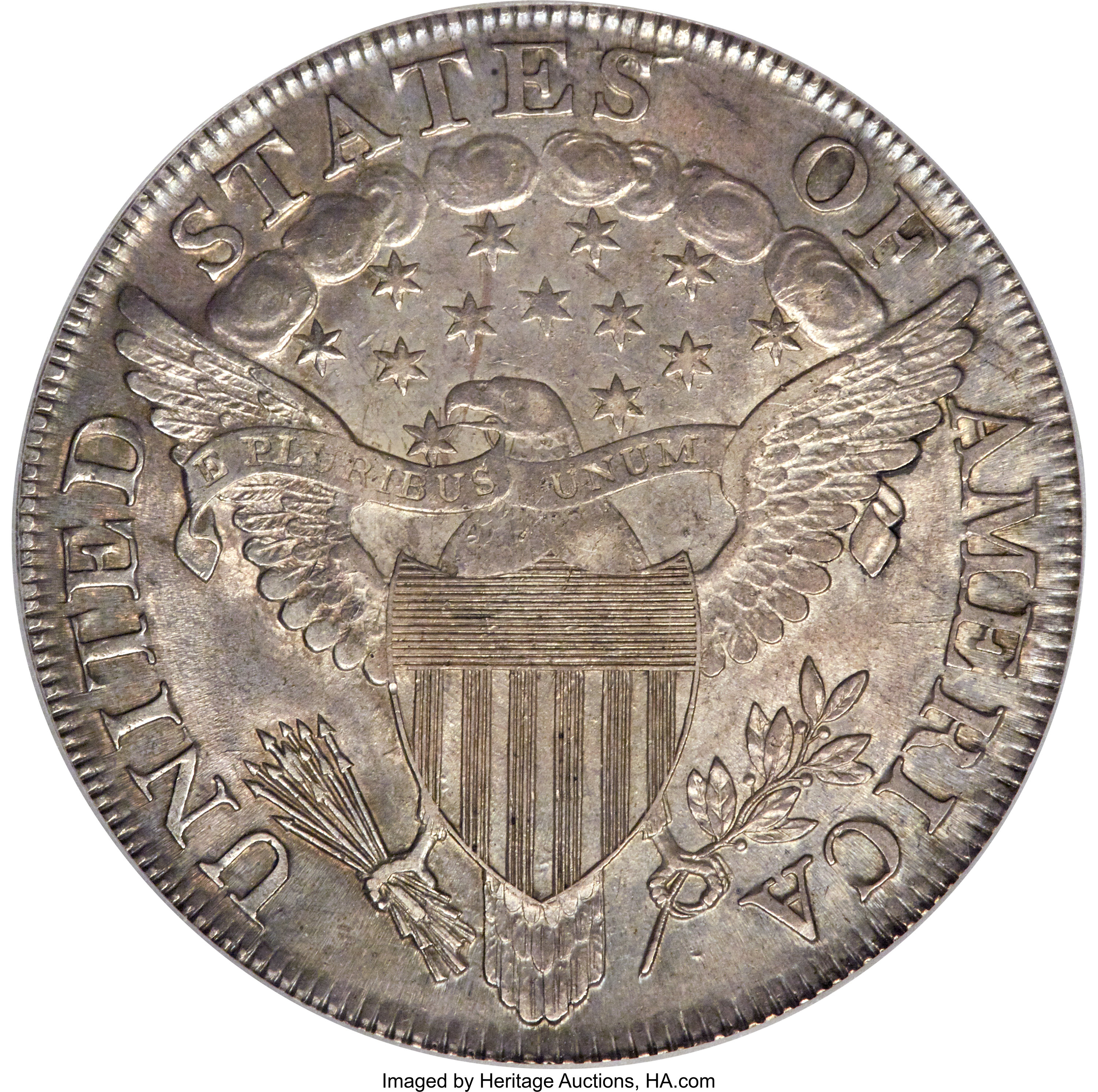 1799 $1  7x6 Stars, B-8, BB-165 AU58 thumbnail 8