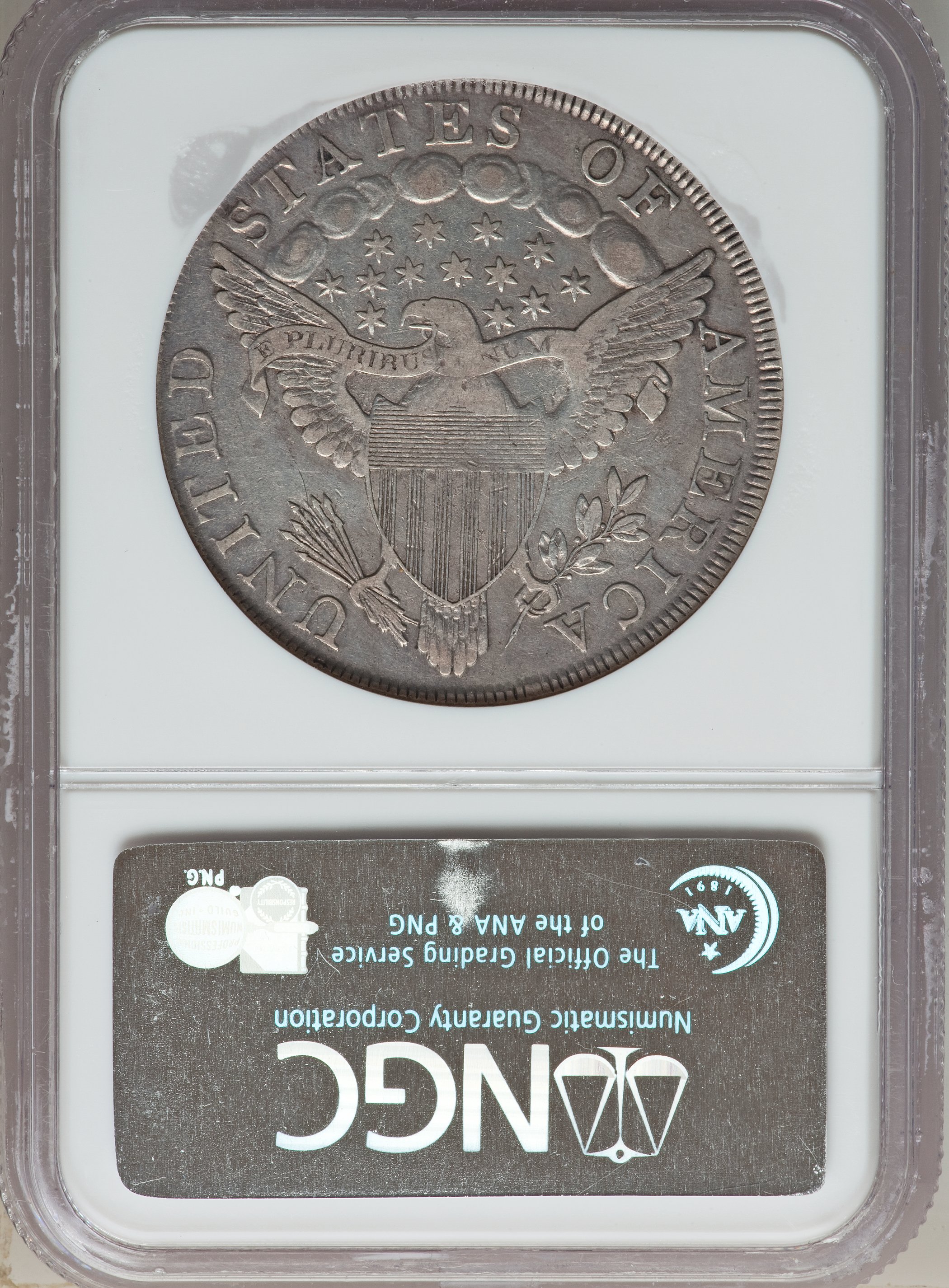 1798 $1  Large Eagle, Pointed 9, Close Date, B-9, BB-121 XF45 CAC thumbnail 2
