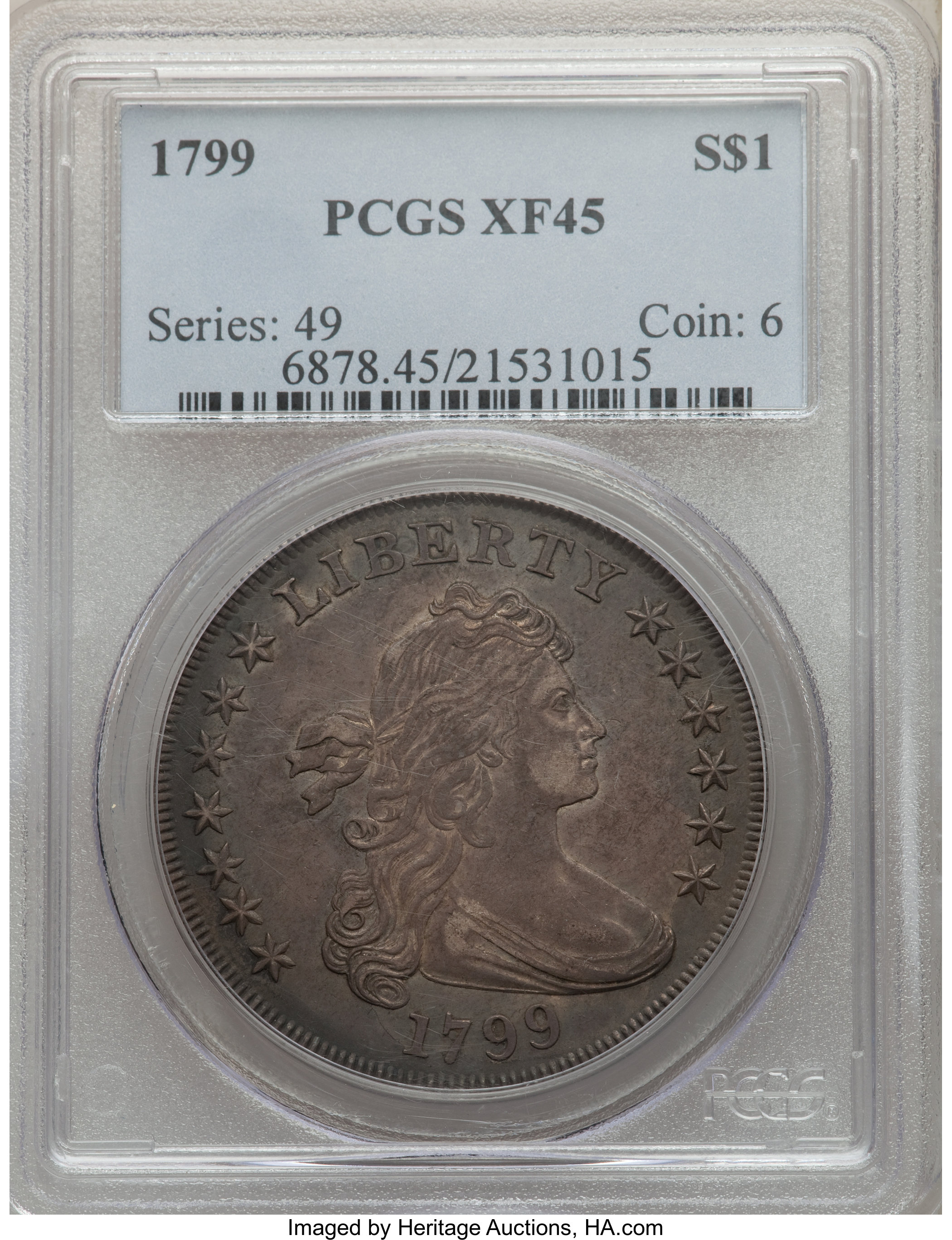 1799 $1  7x6 Stars, B-18, BB-154 AG3 thumbnail 17