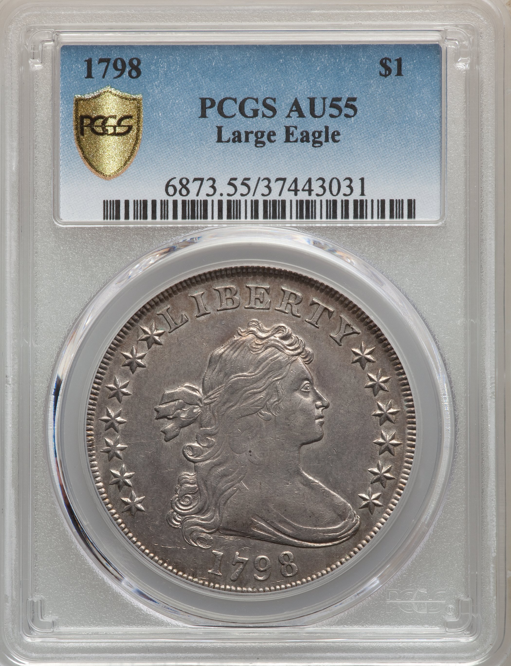 1798 $1  Large Eagle, Pointed 9, Wide Date, B-15, BB-112 MS63 thumbnail 14