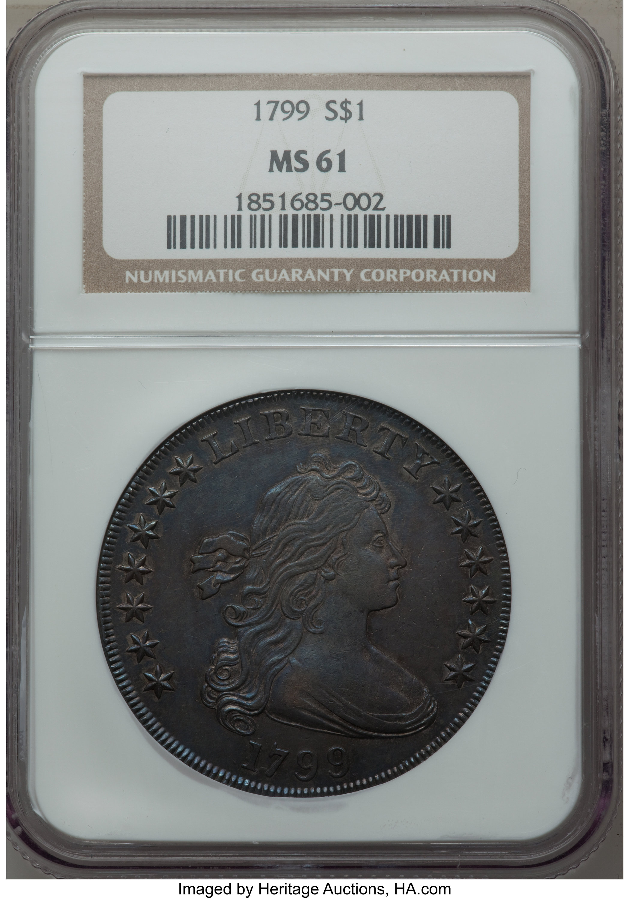 1799 $1  7x6 Stars, B-12, BB-160 MS61 thumbnail 4